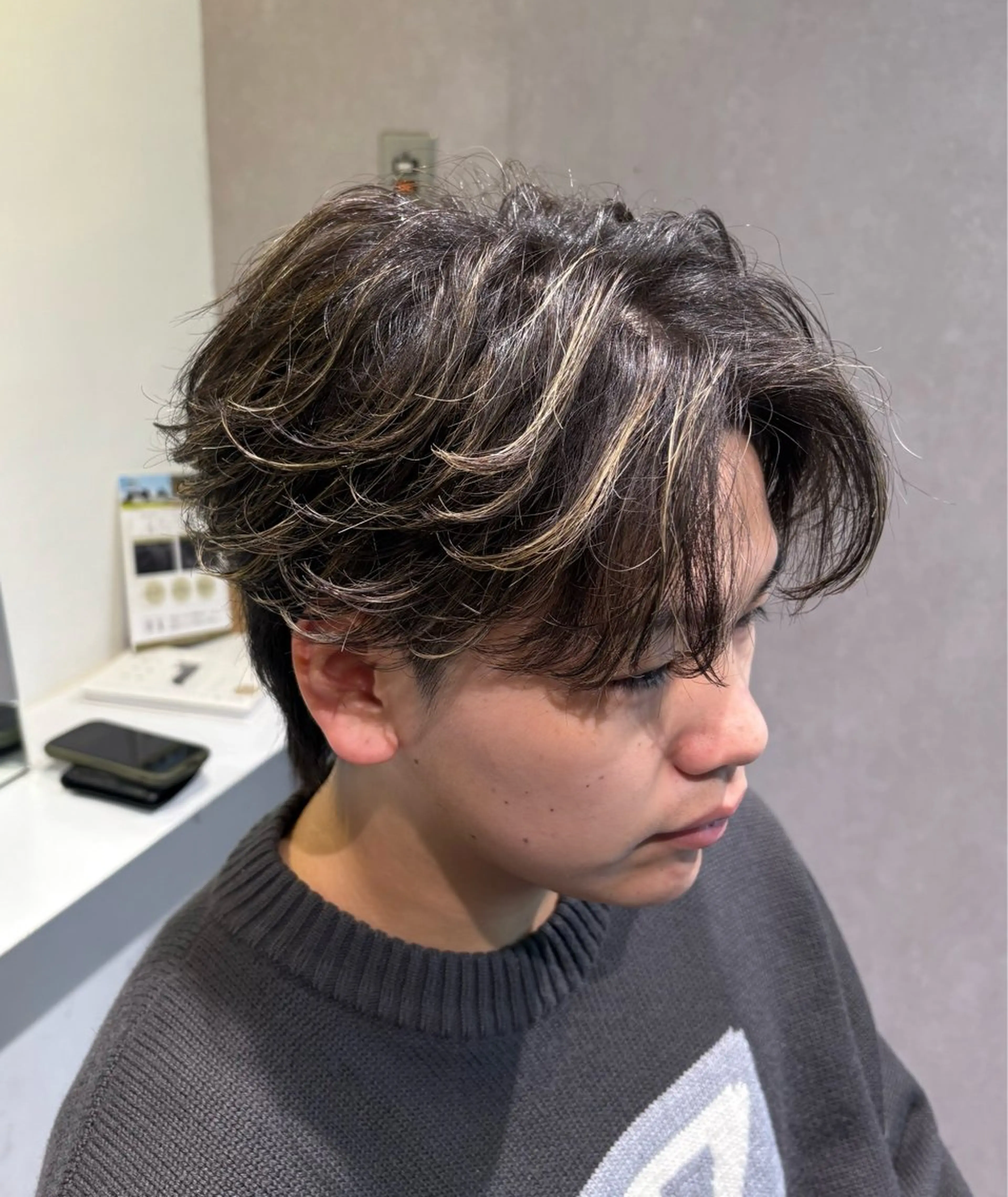 カラー パーマ メンズ 濱口 健慎のヘアスタイル