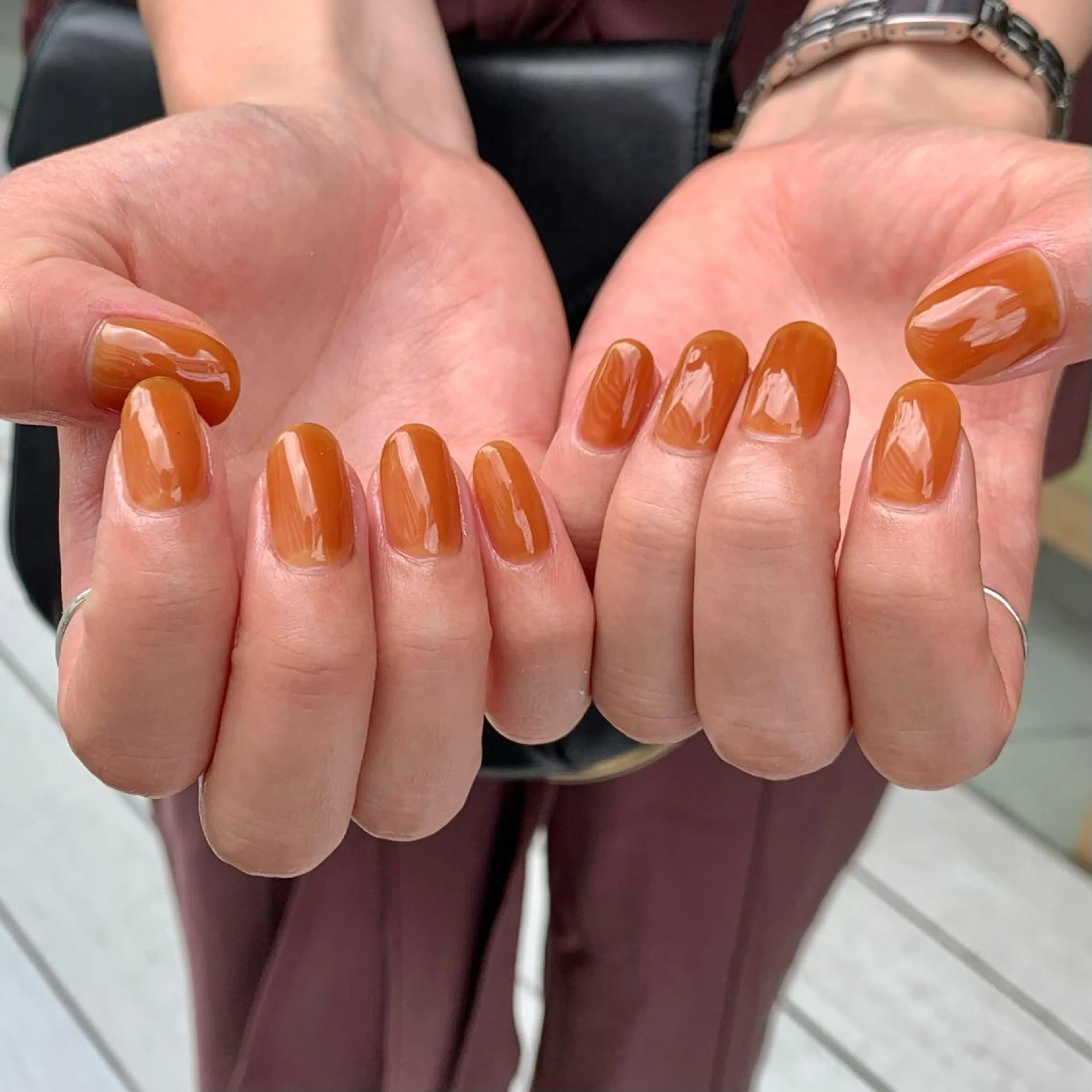 ネイル オレンジ ハンドネイル 鈴木 まゆのネイルデザイン