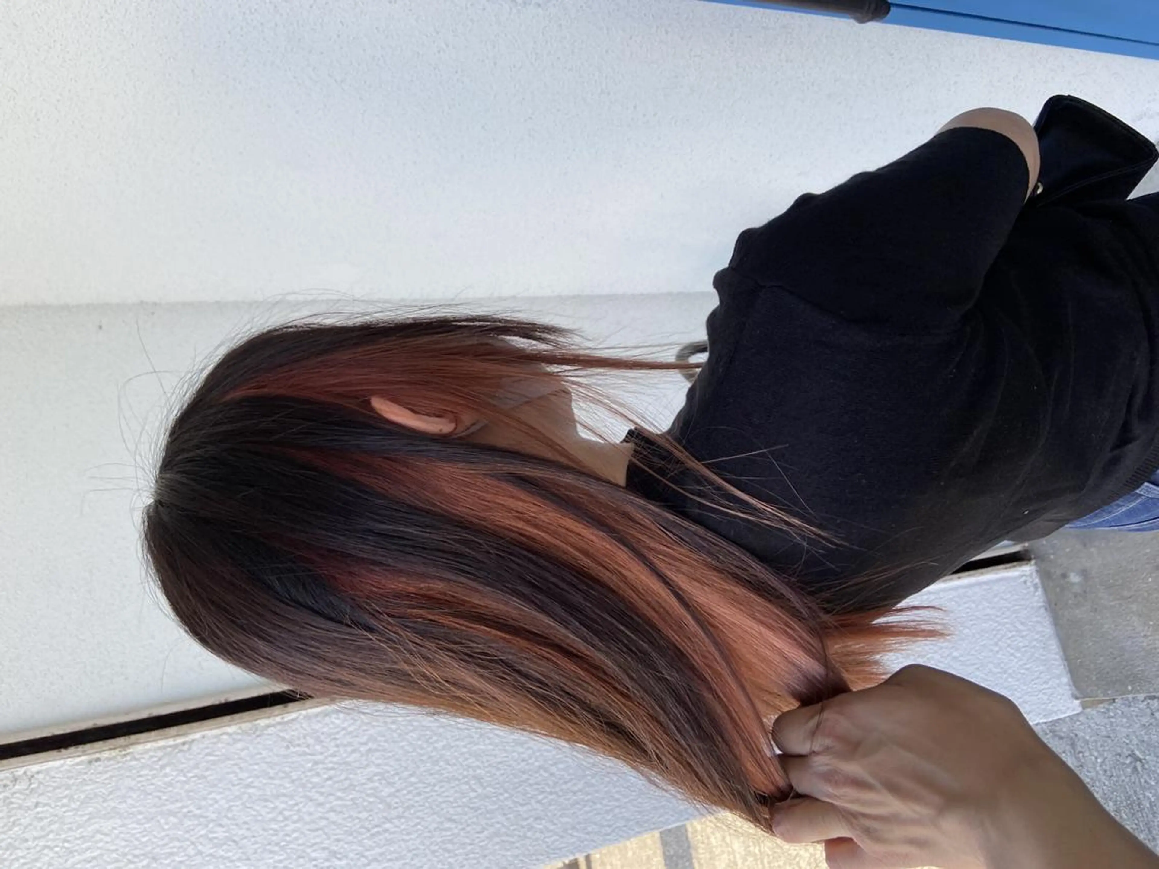 カラー ロング アディクシーカラー アッシュ バレイヤージュ ブリーチ ケアブリーチ corazon ブリーチのヘアスタイル