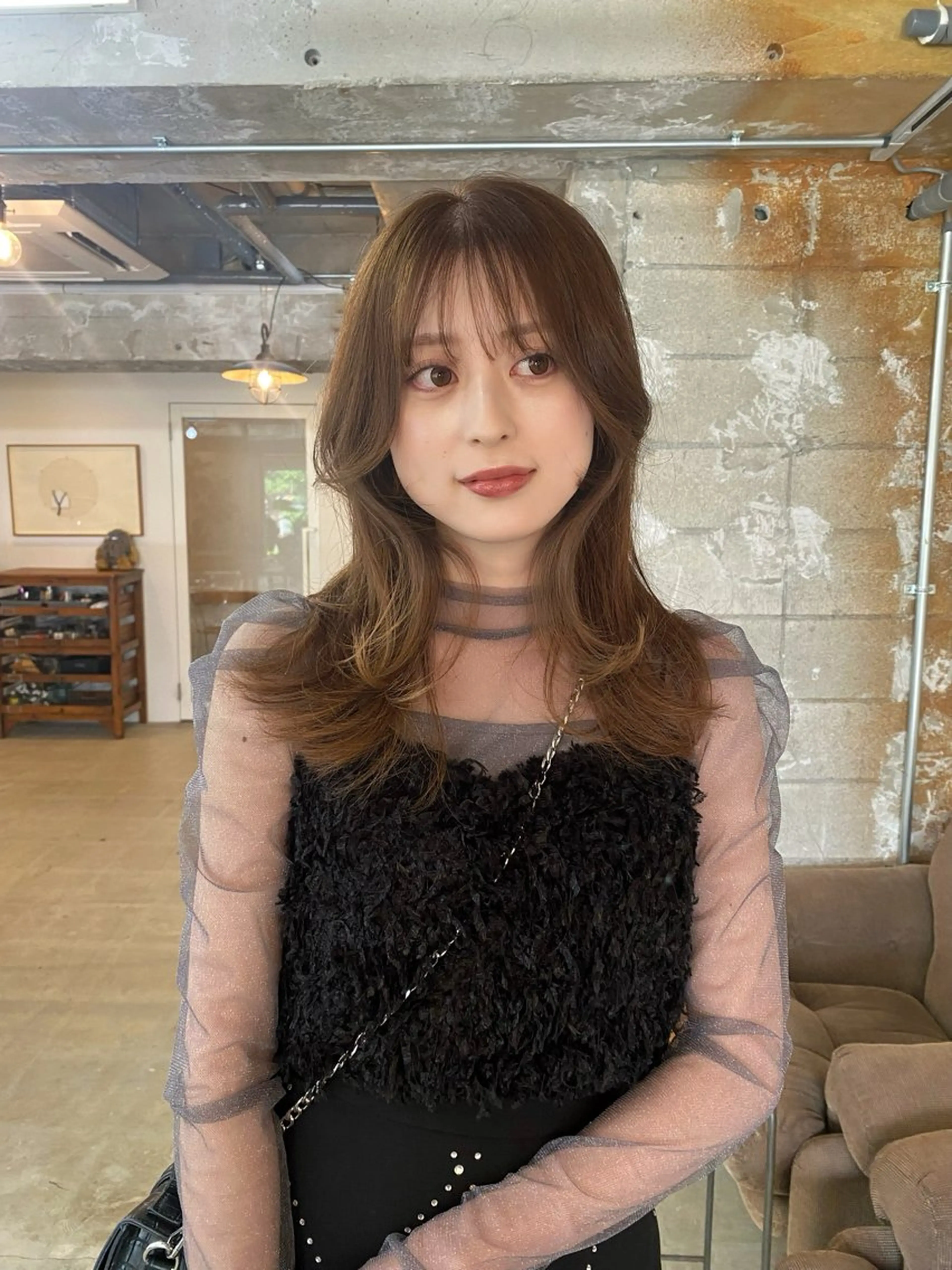 セミロング カラー カット ヘアカラー KEI gattacaのヘアスタイル