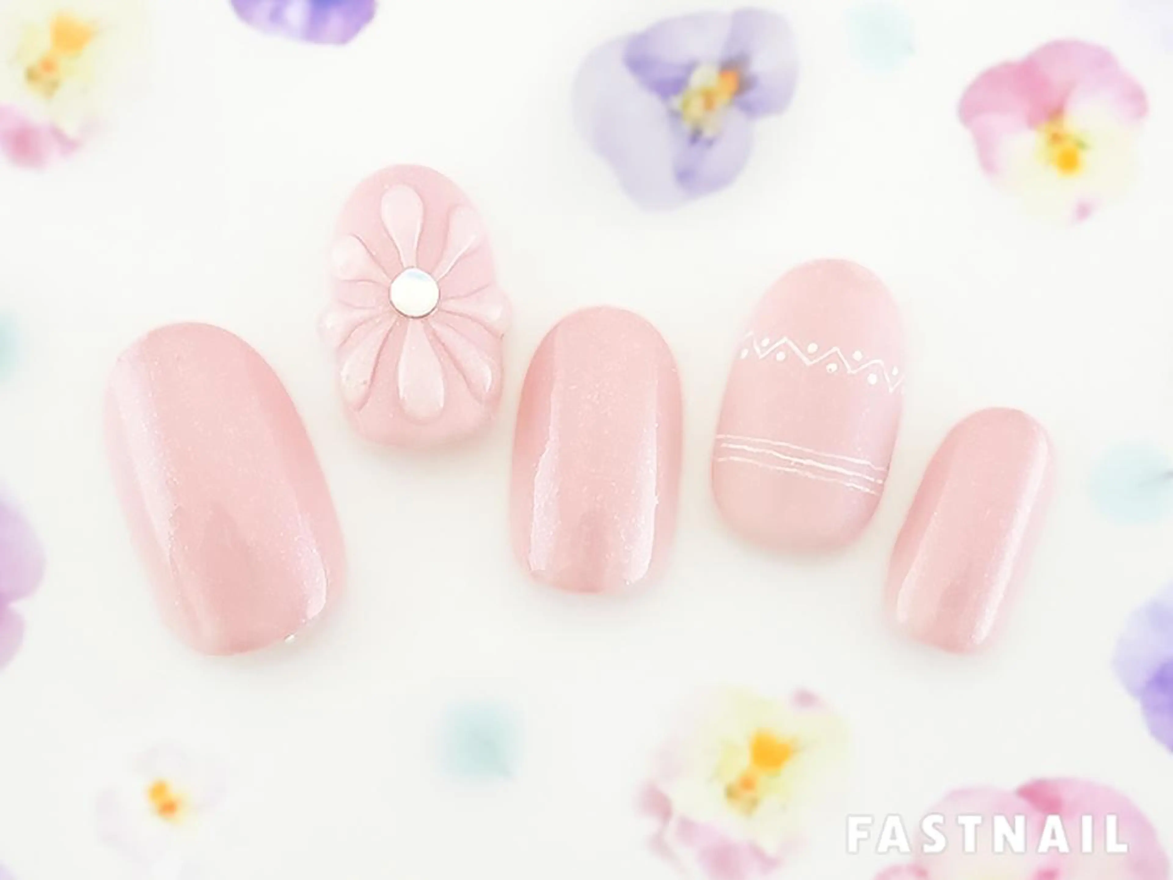 ネイル ジェルネイル オフィスネイル シンプルネイル 春ネイル 夏ネイル FASTNAIL LOCO 昭島店のネイルデザイン