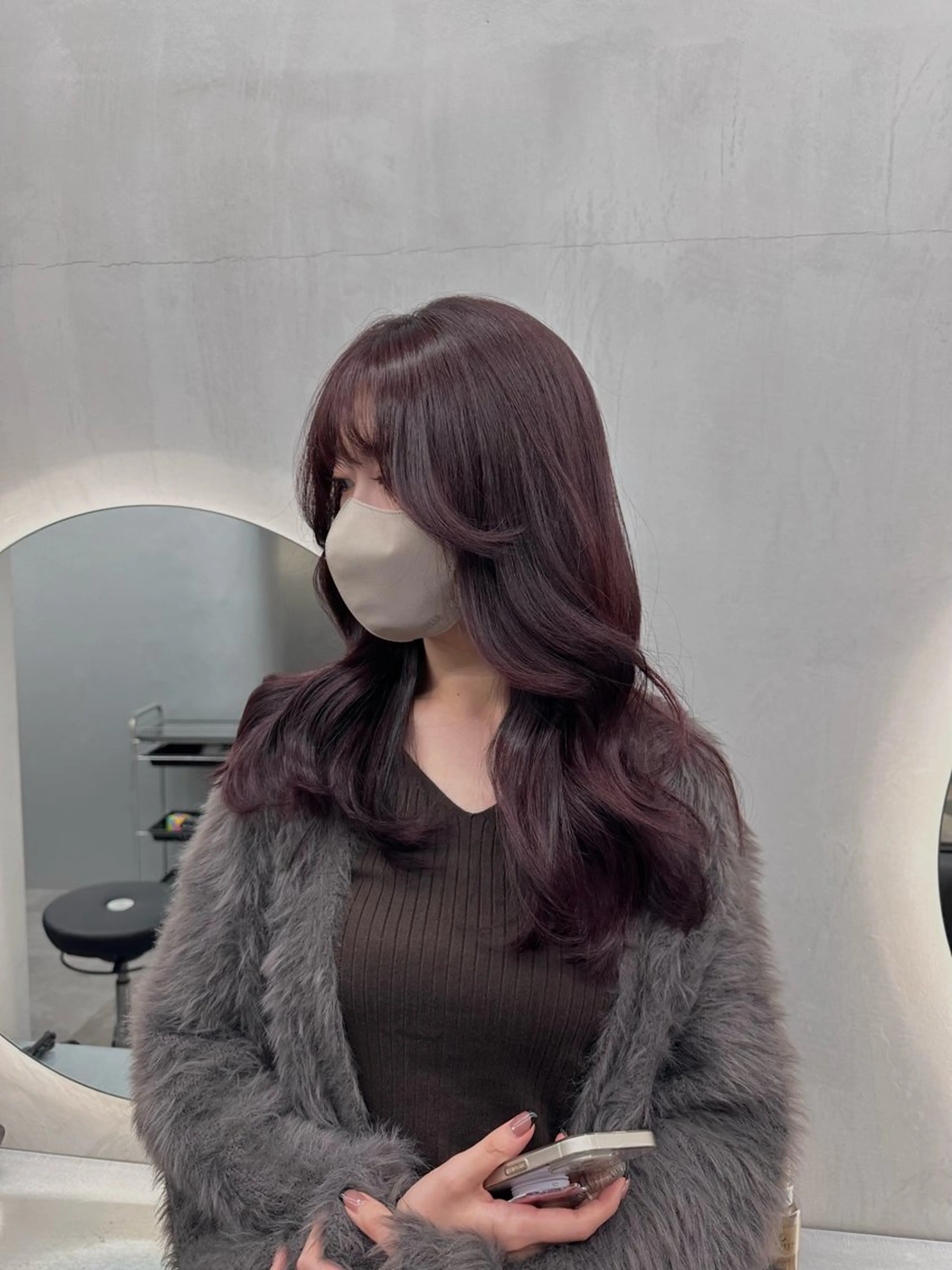 セミロング カラー ブリーチしない 暖色colorのヘアスタイル