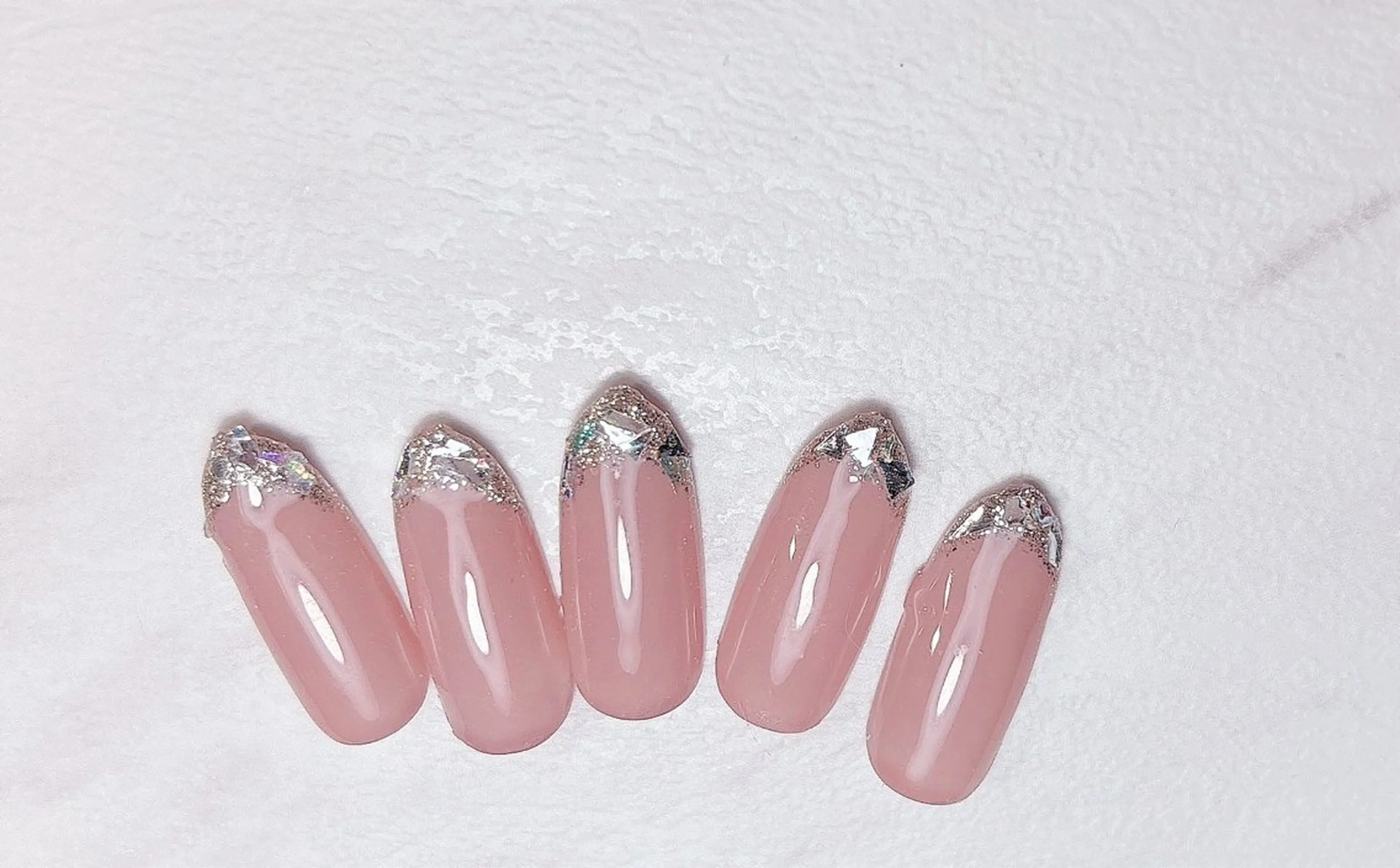 ネイル フレンチネイル ガラスフレンチ ハンドネイル mi hoのネイルデザイン