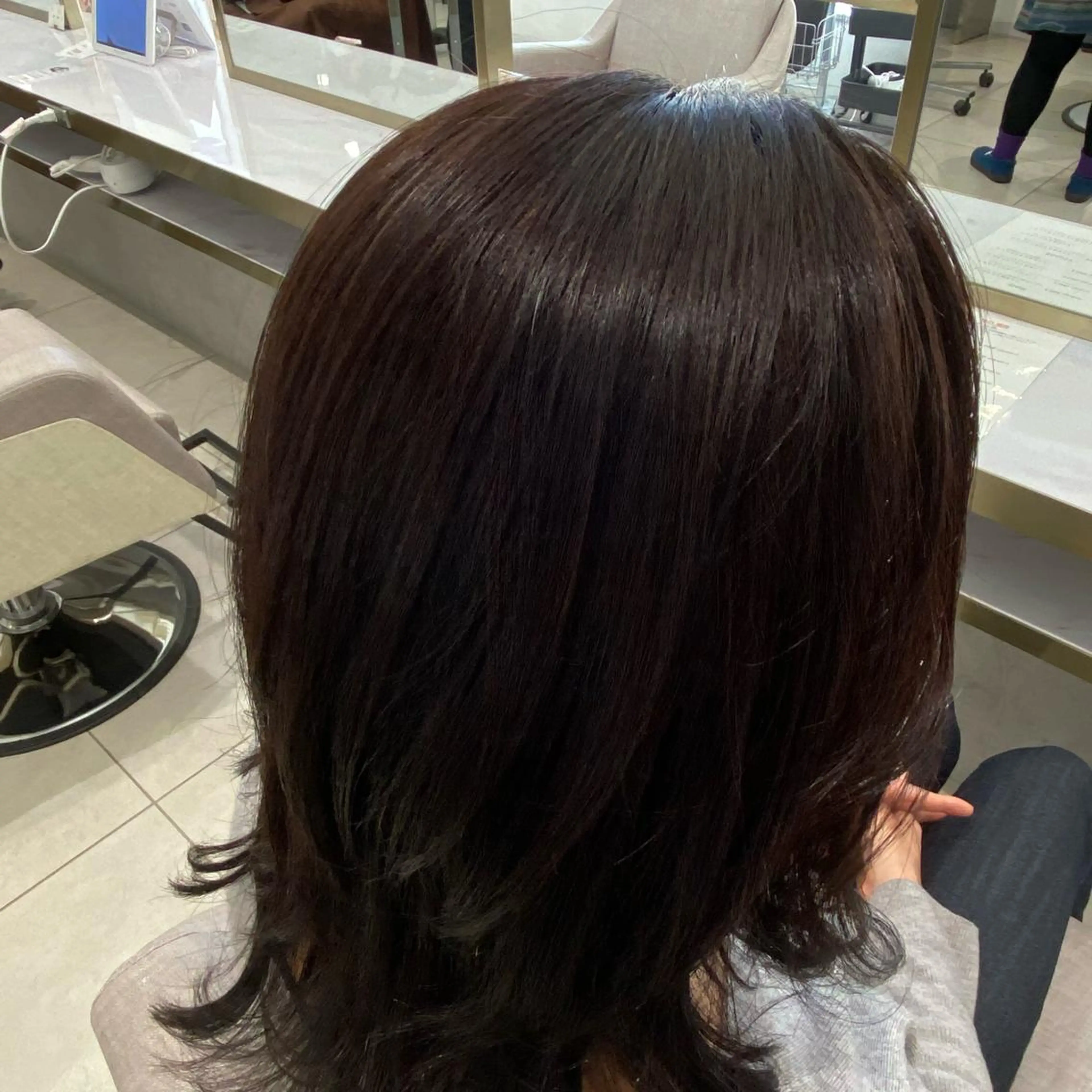ミディアム パーマ 渡辺　亮/ ハイライト/髪質改善のヘアスタイル