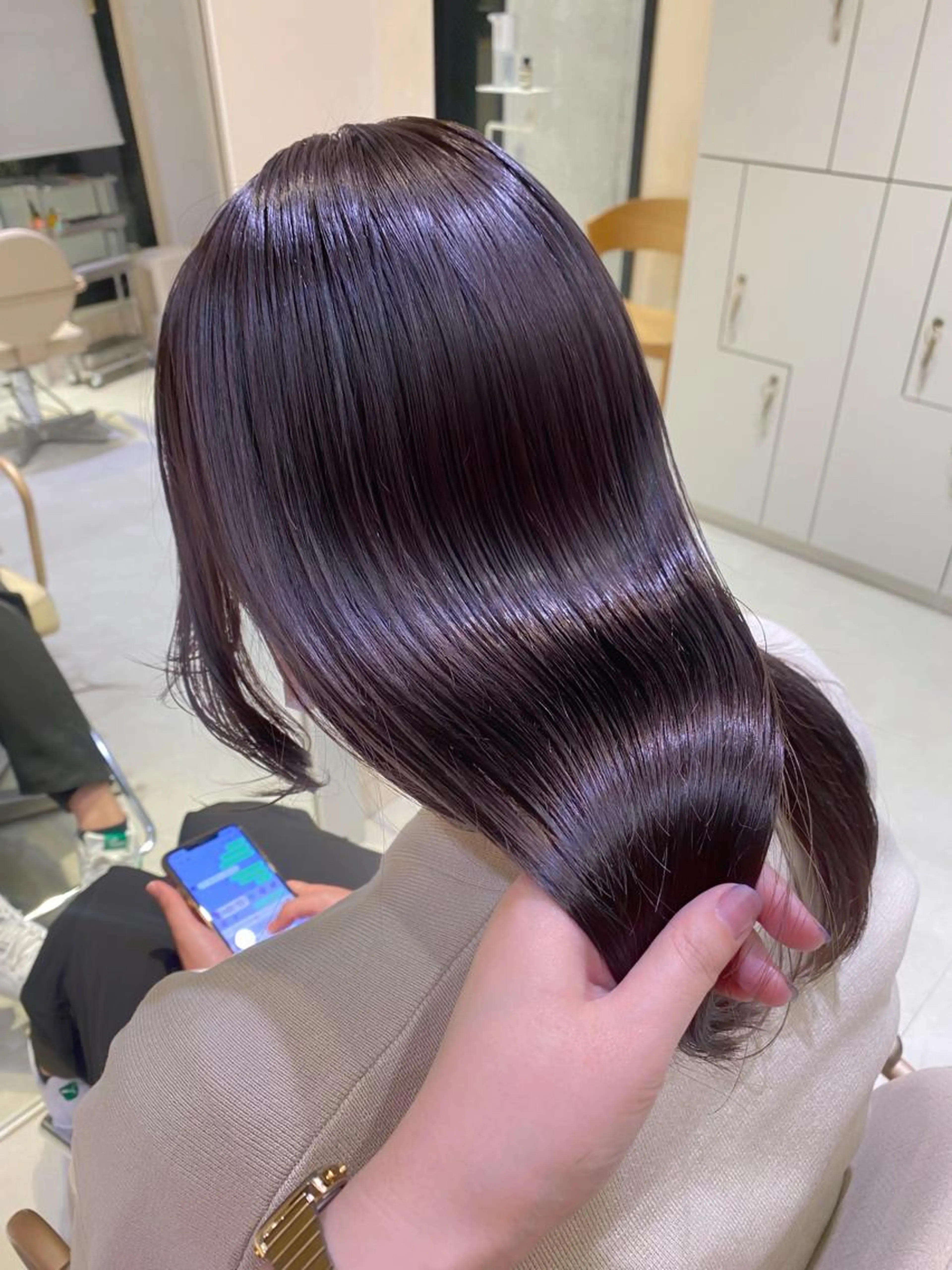 🉐カット+ケアカラー+髪質改善トリートメント✨の写真