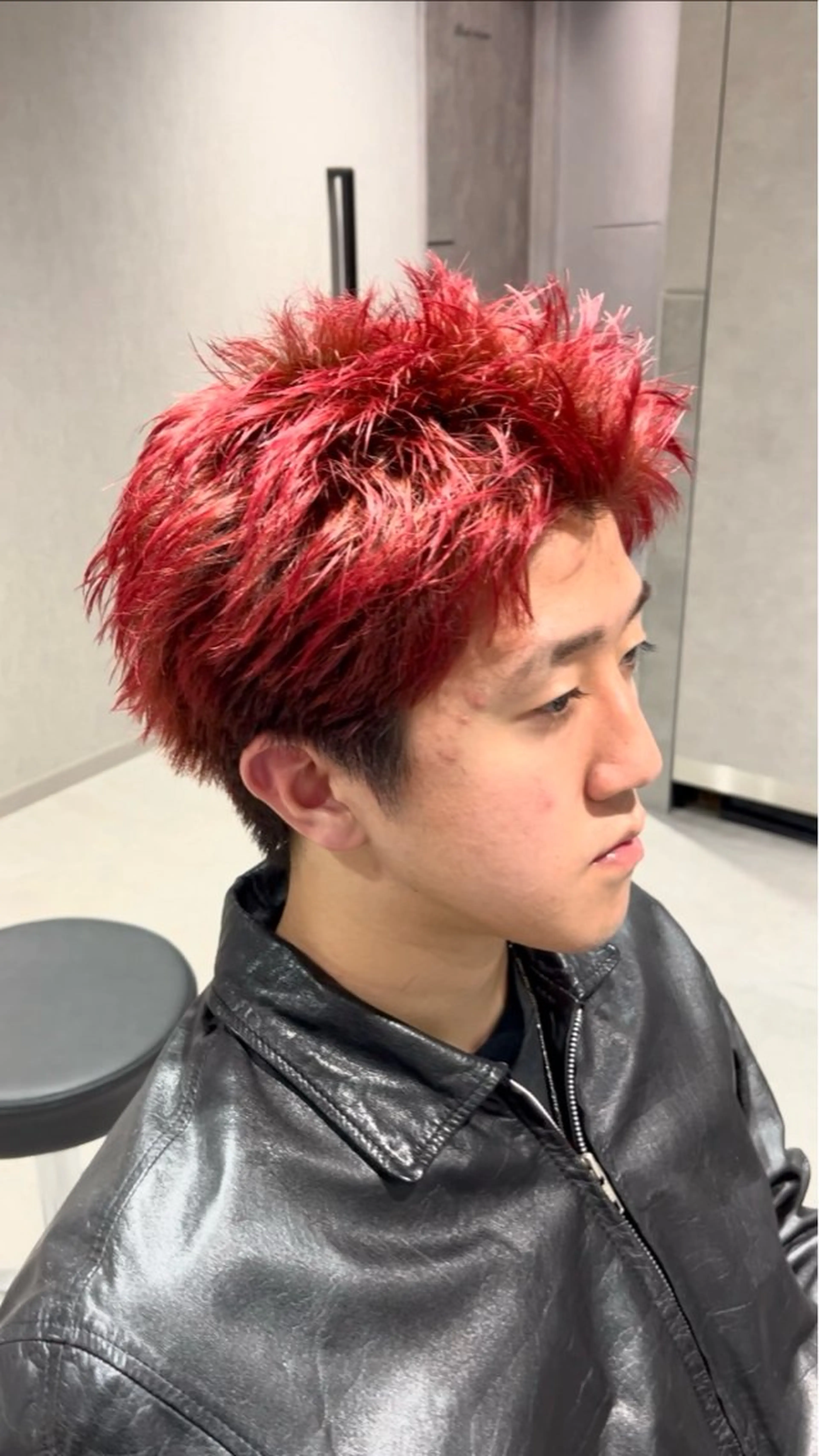 ショート カラー メンズ アップバング スパイキーショート ショートヘア スパイキーショート パーマ🔥ritaのヘアスタイル