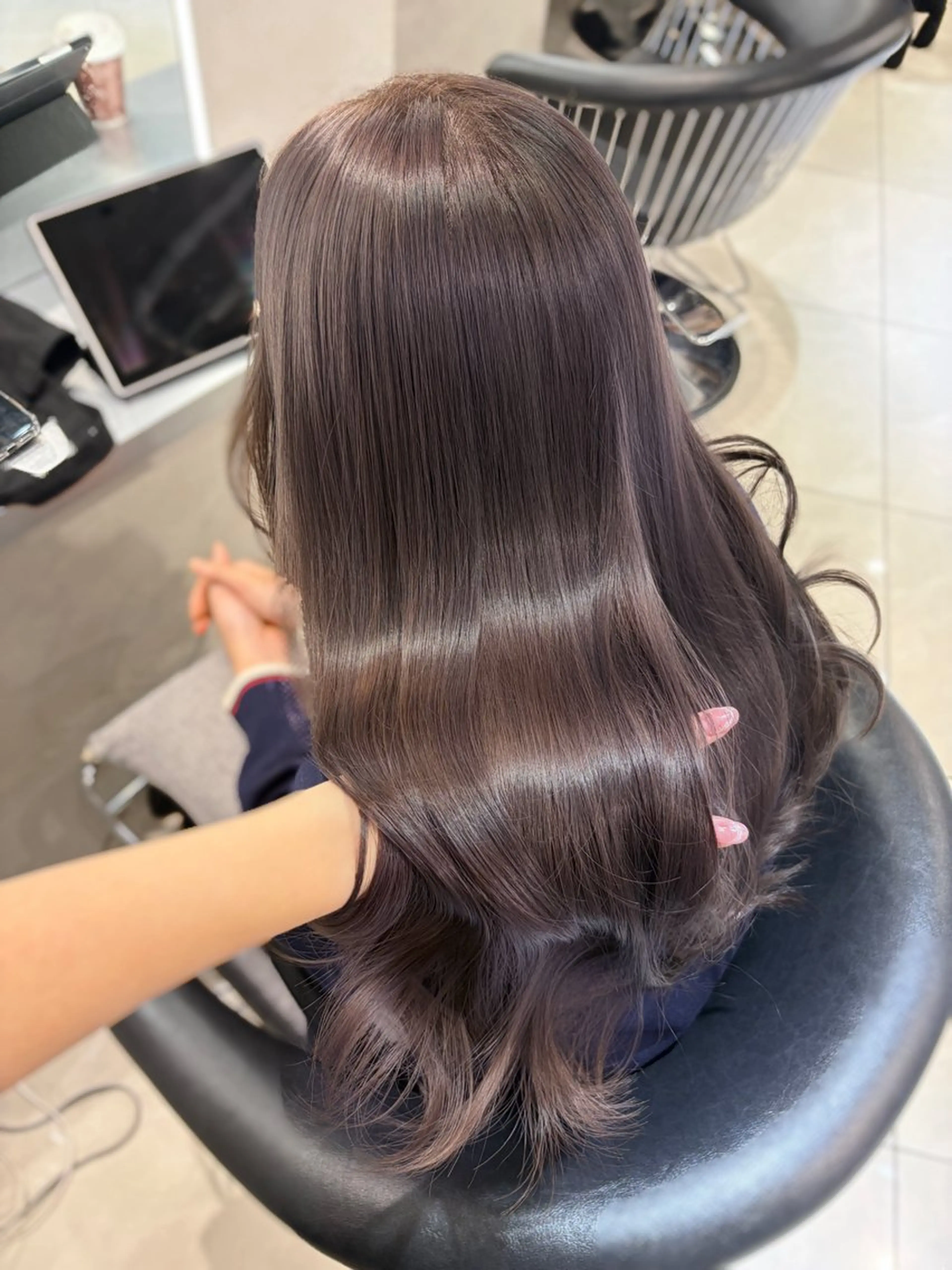 ロング カラー 透明感カラー グレージュ ラベンダーカラー ラベンダーグレージュ ラベンダーグレー 韓国レイヤー×モテ髪 /MITSUKI🤍のヘアスタイル