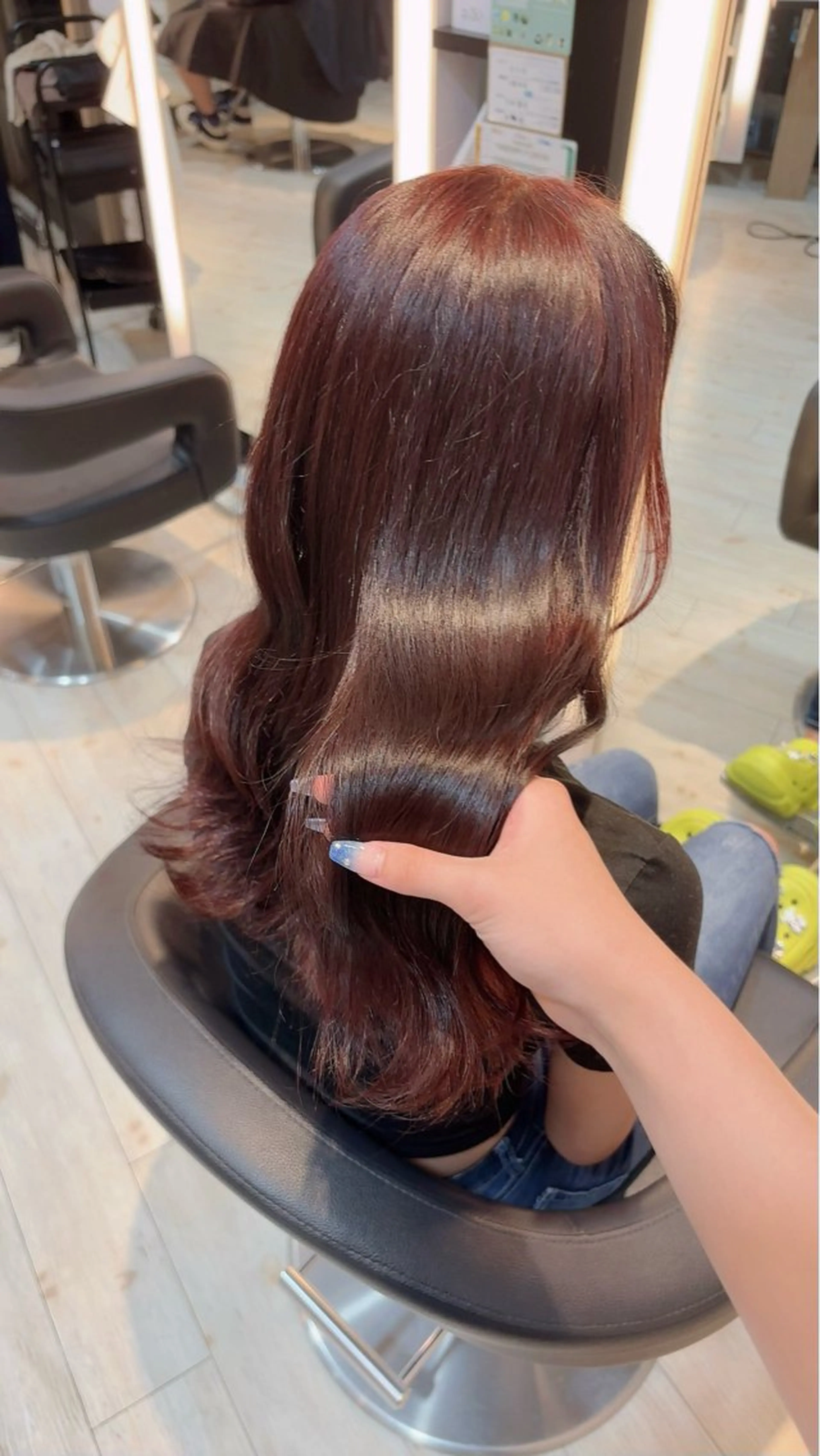 カラー ブリーチ ボルドーカラー ダブルカラー ブリーチなしカラー ヘアカラー miyu/ボブ/ 透明感カラー/栄のヘアスタイル