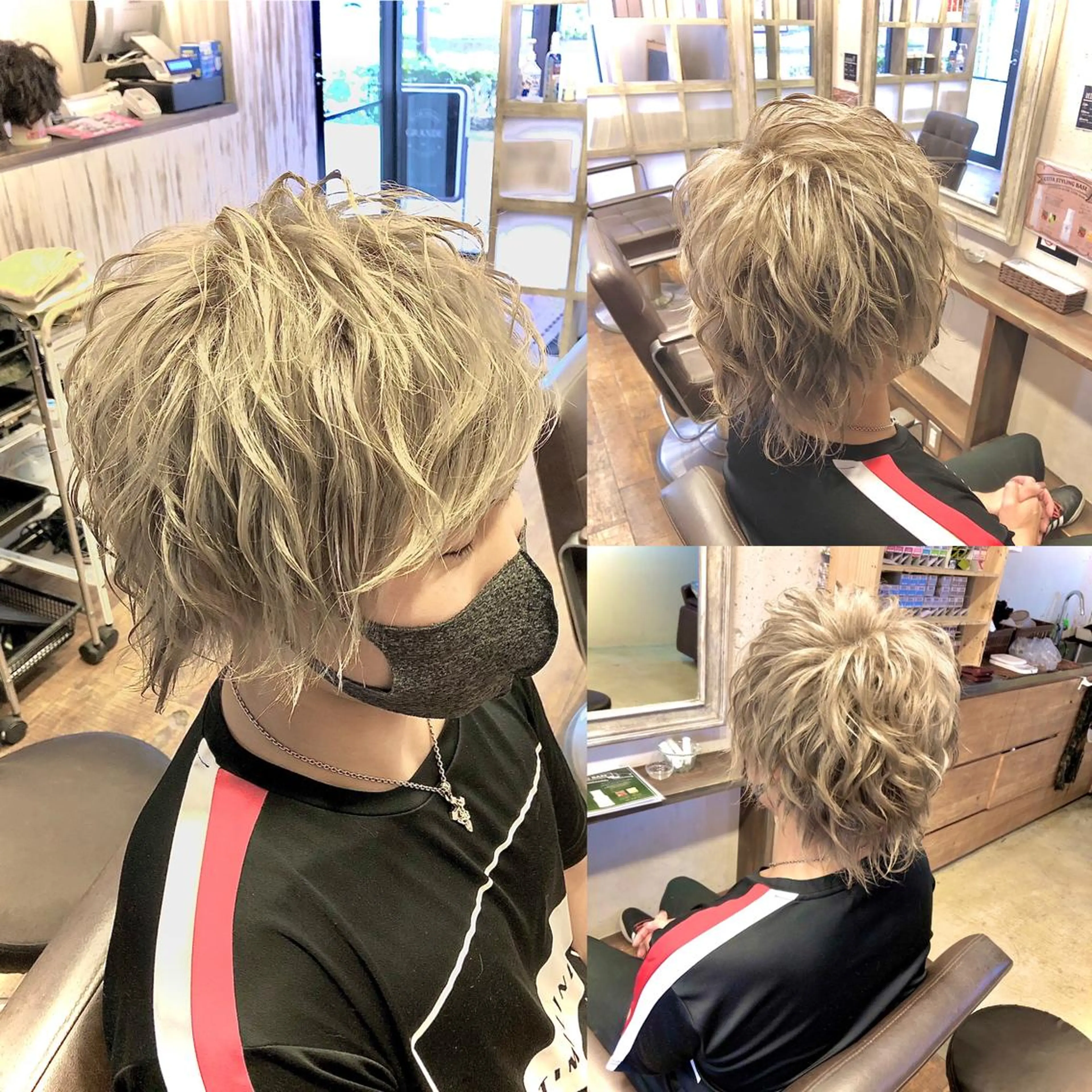 ミディアム カラー パーマ ヘアアレンジ メンズ ミディアムパーマ メンズパーマ ✨最強美容師✨ 💙にっしー西村💙のヘアスタイル
