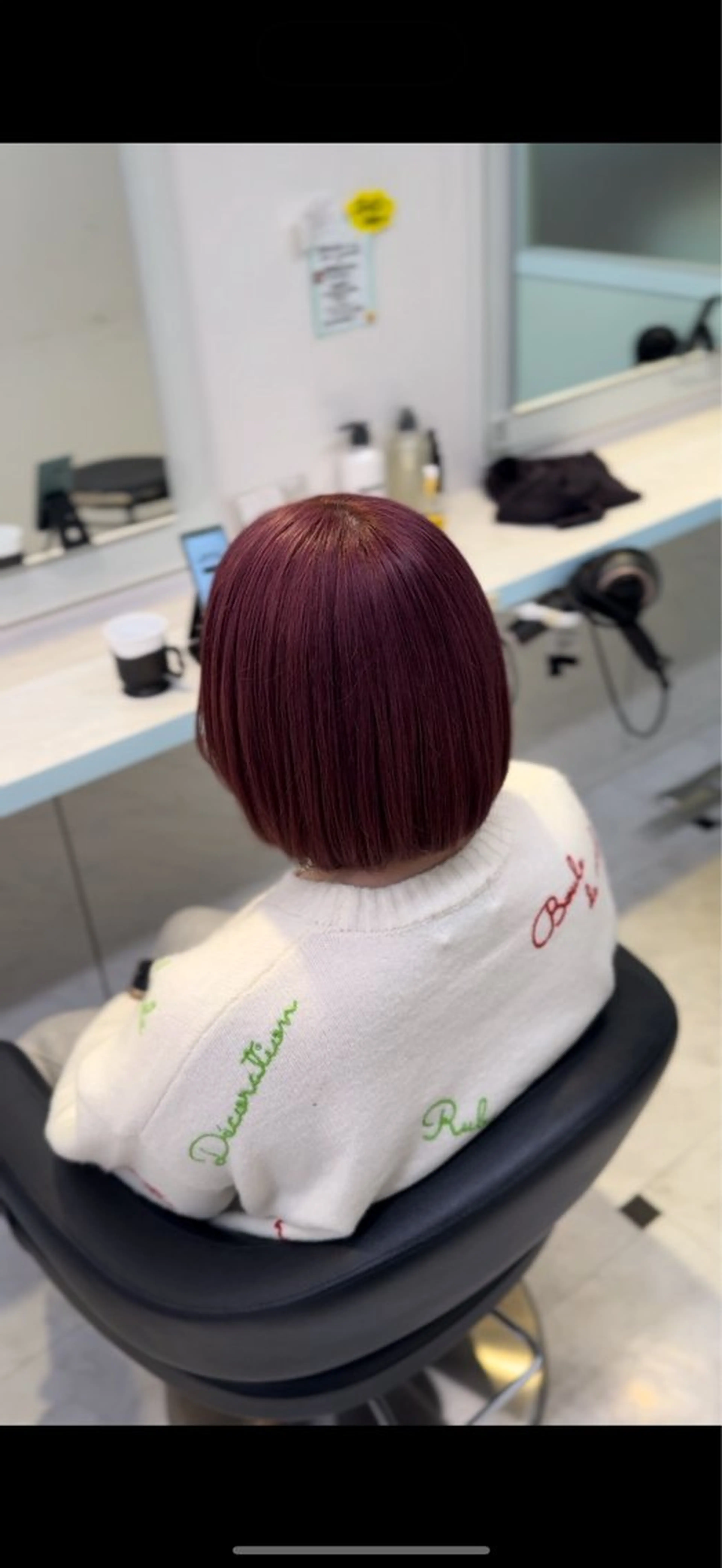 ミディアム ヘアカラー ブリーチなし🍒中韓 /暖色系🍒のヘアスタイル