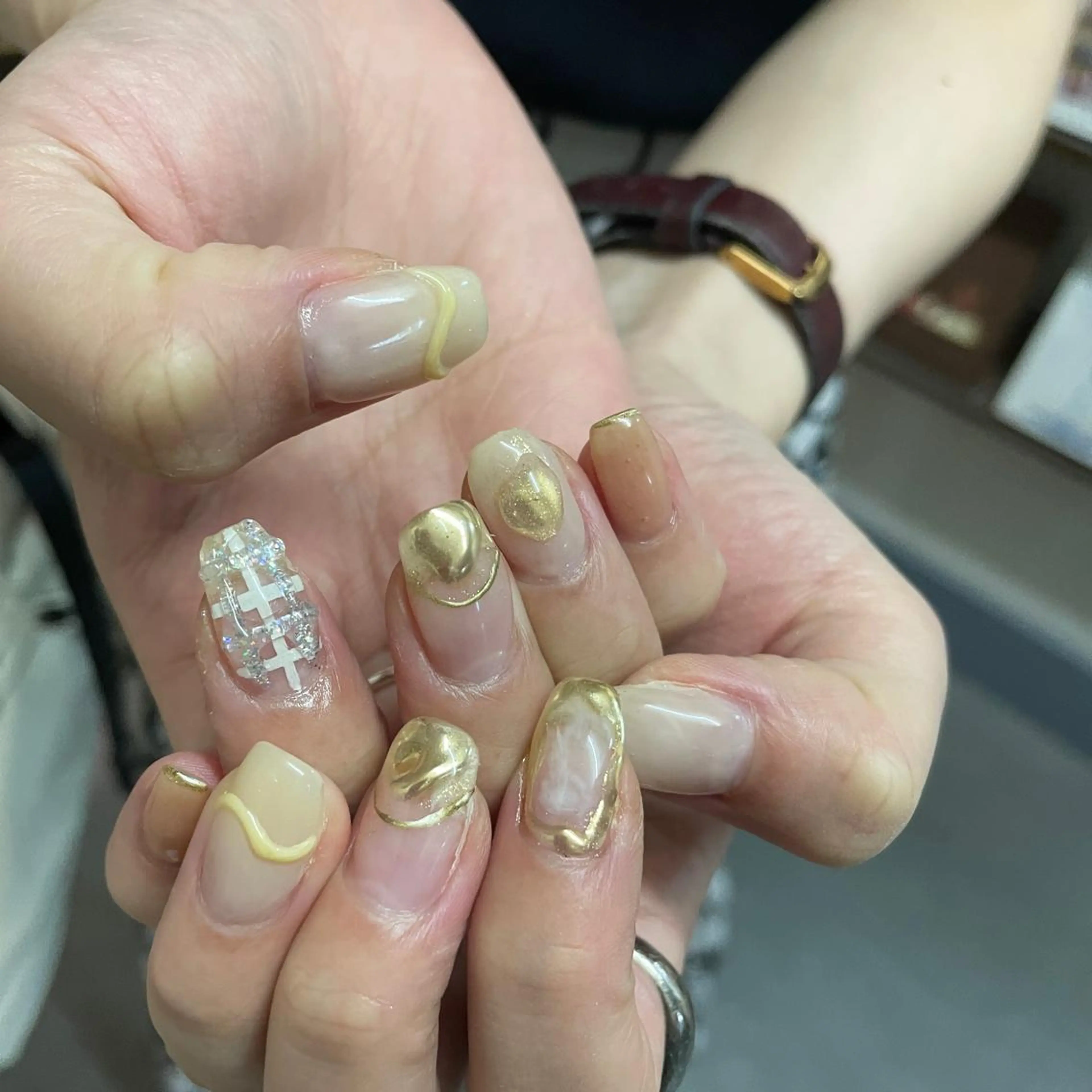 ネイル ハンドネイル フットネイル ゆびノさき茨木店 ニュアンス/アートのネイルデザイン