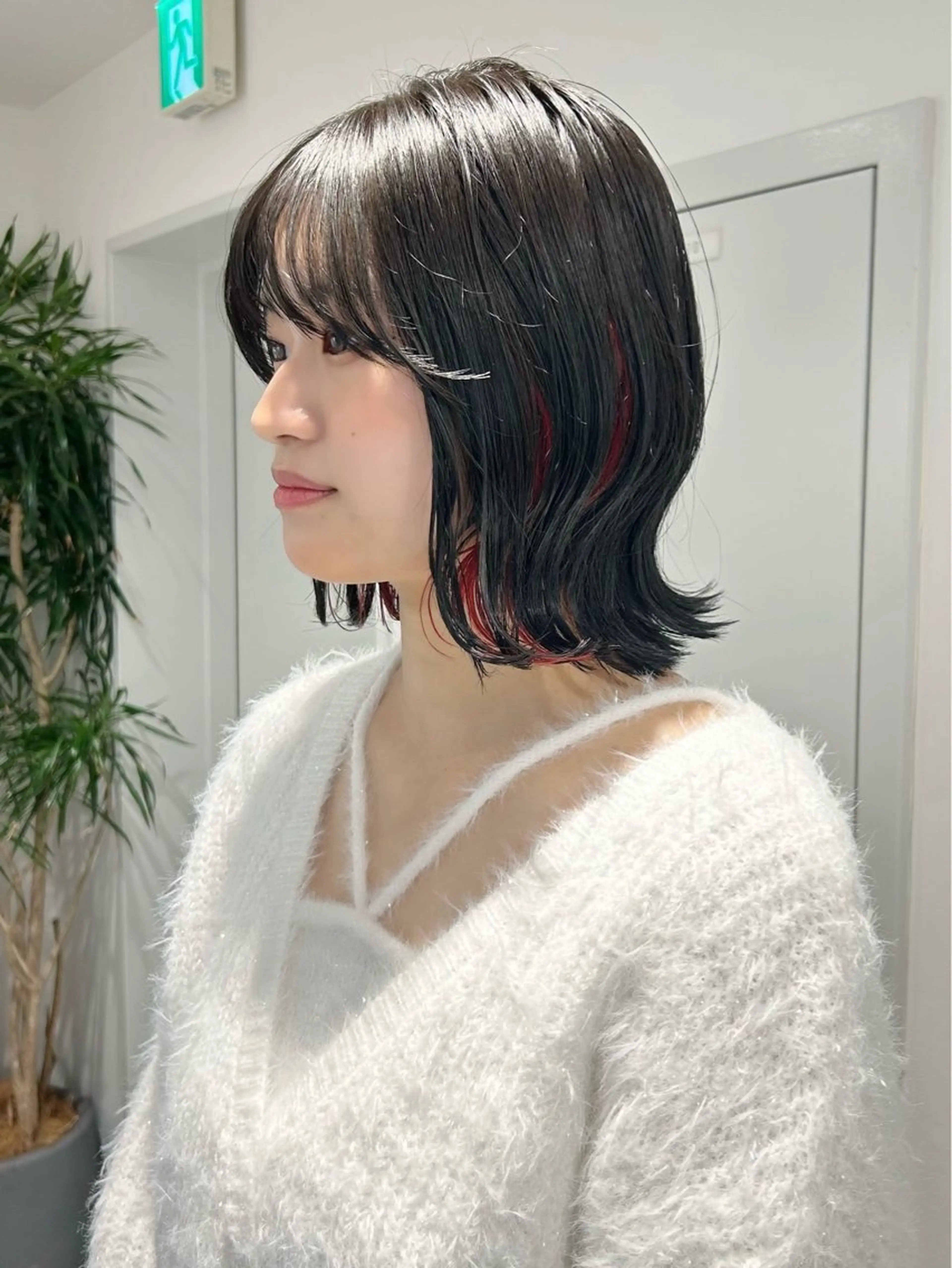 ミディアム カラー インナーカラー ボブ くびれヘア 池袋ボブ/美髪 縮毛矯正taigaのヘアスタイル