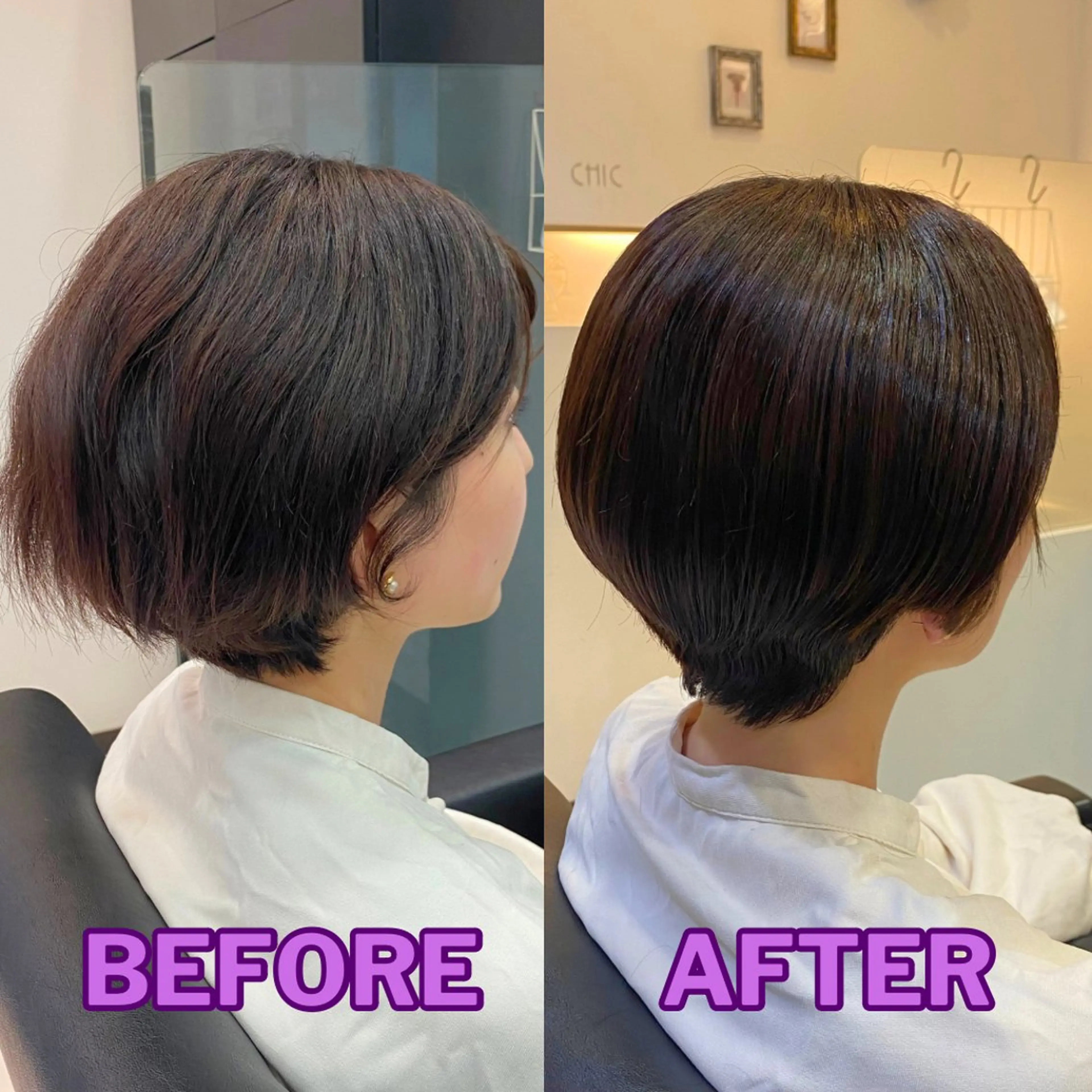 ショート カット トリートメント YASU🍎ボブ/ 赤系カラー/髪質改善のヘアスタイル