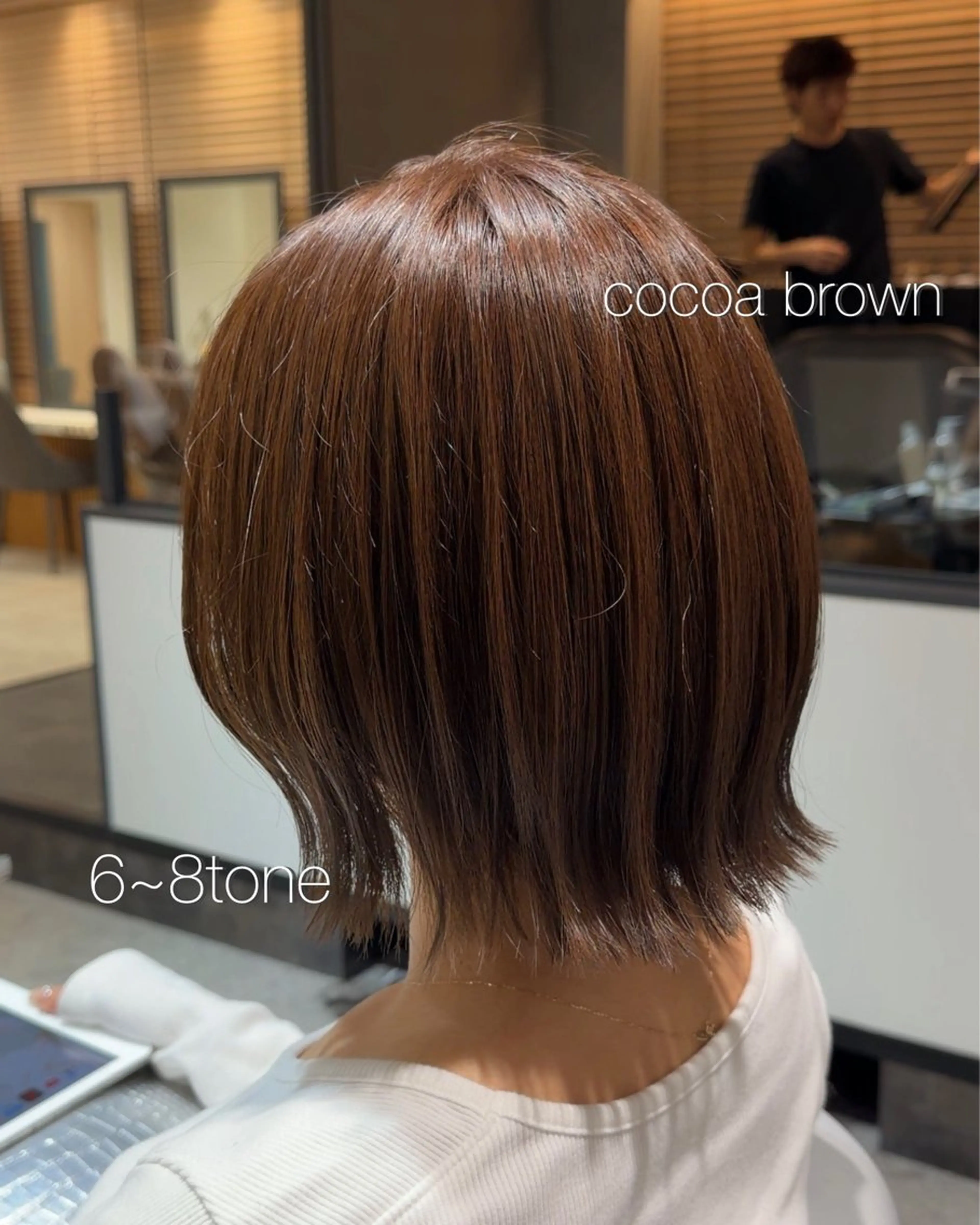 ミディアム カット ヘアカラー トリートメント けいし🐬ボブ 美髪縮毛矯正のヘアスタイル