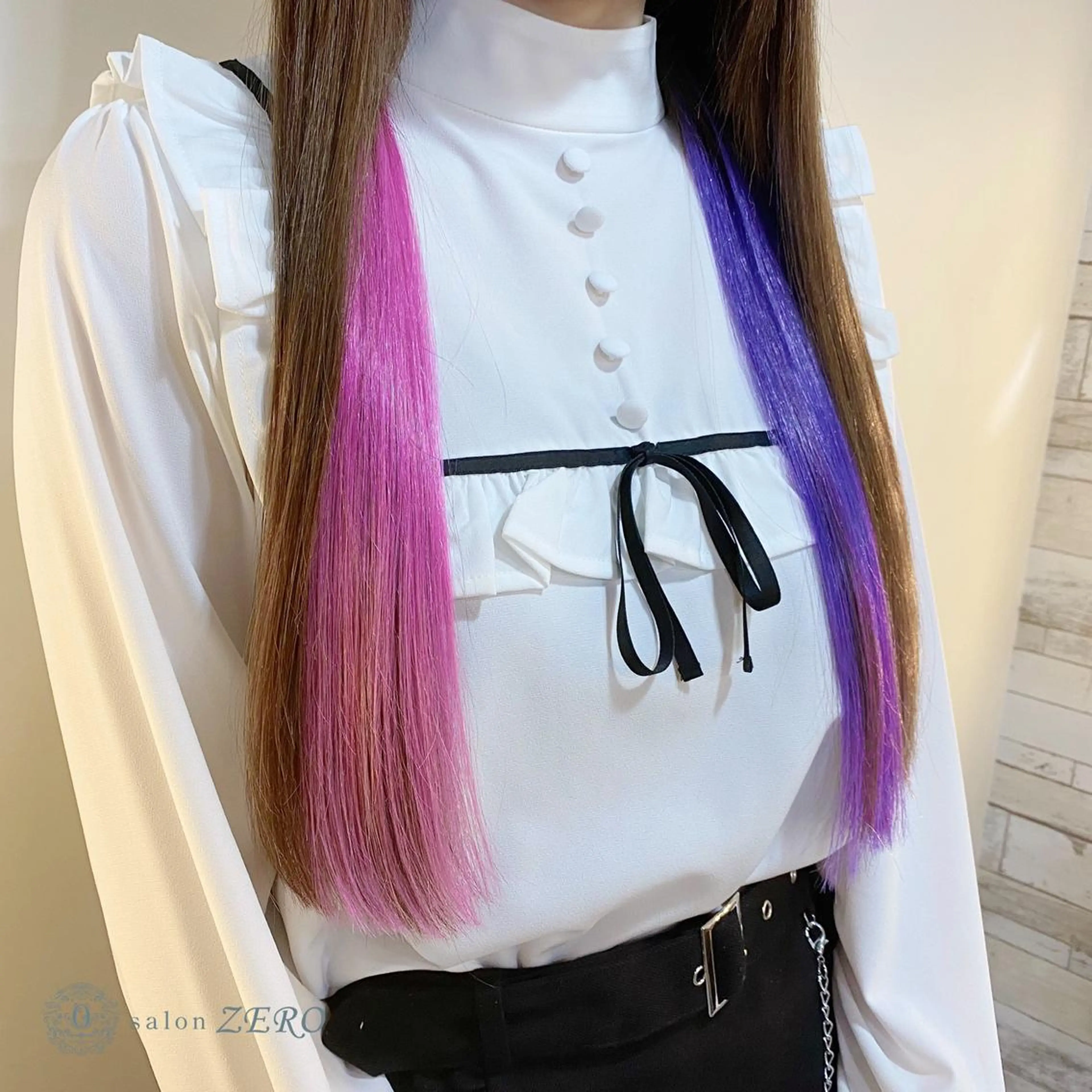 ロング ヘアアレンジ パープルカラー ロング エクステ Hair Make Salon ZERO所属・Hair Make Salon ZEROのヘアスタイル