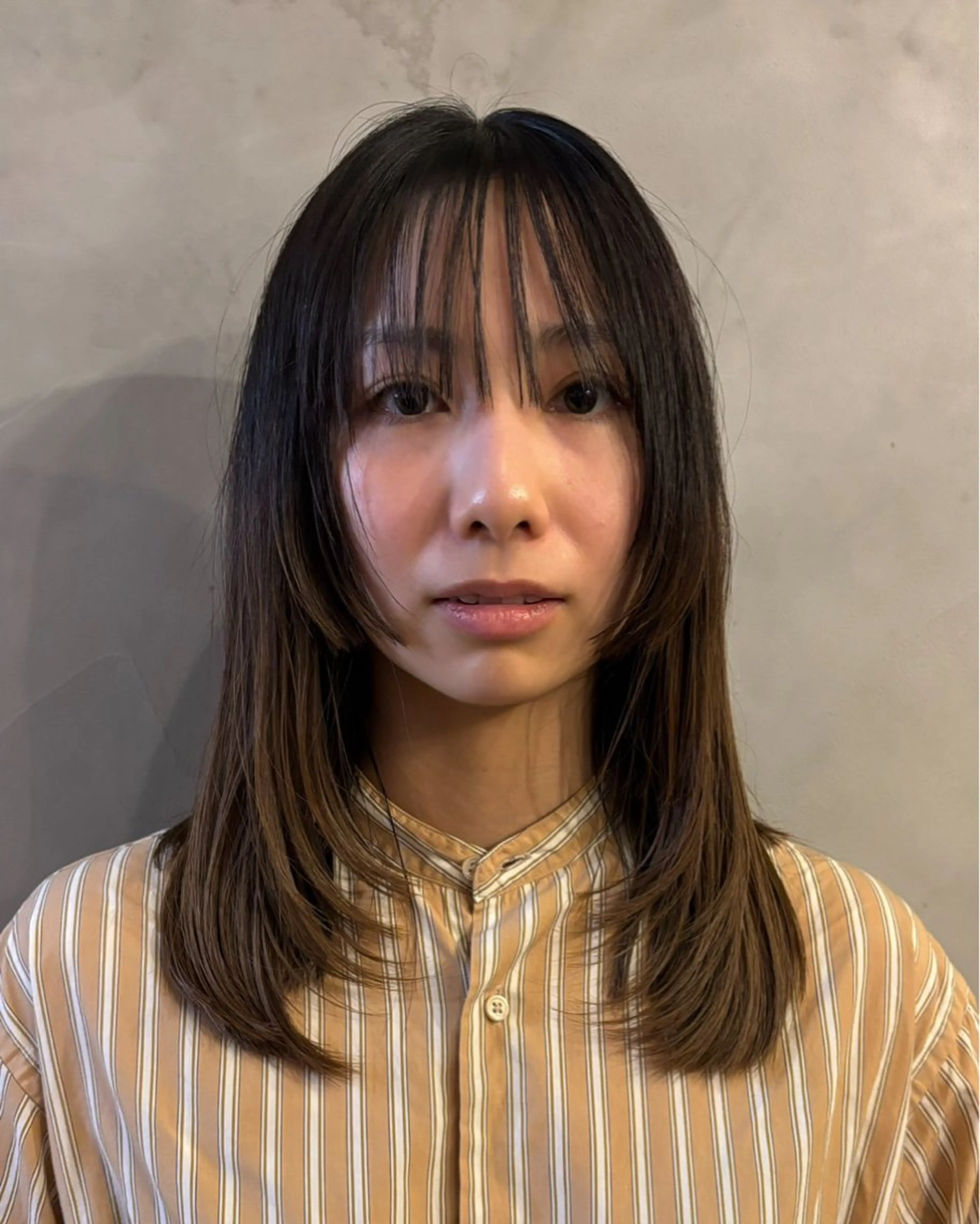 セミロング 顔まわりレイヤー 顔周りカット レイヤーカット 26日メンズ無料 🥋原宿/トモヤのヘアスタイル