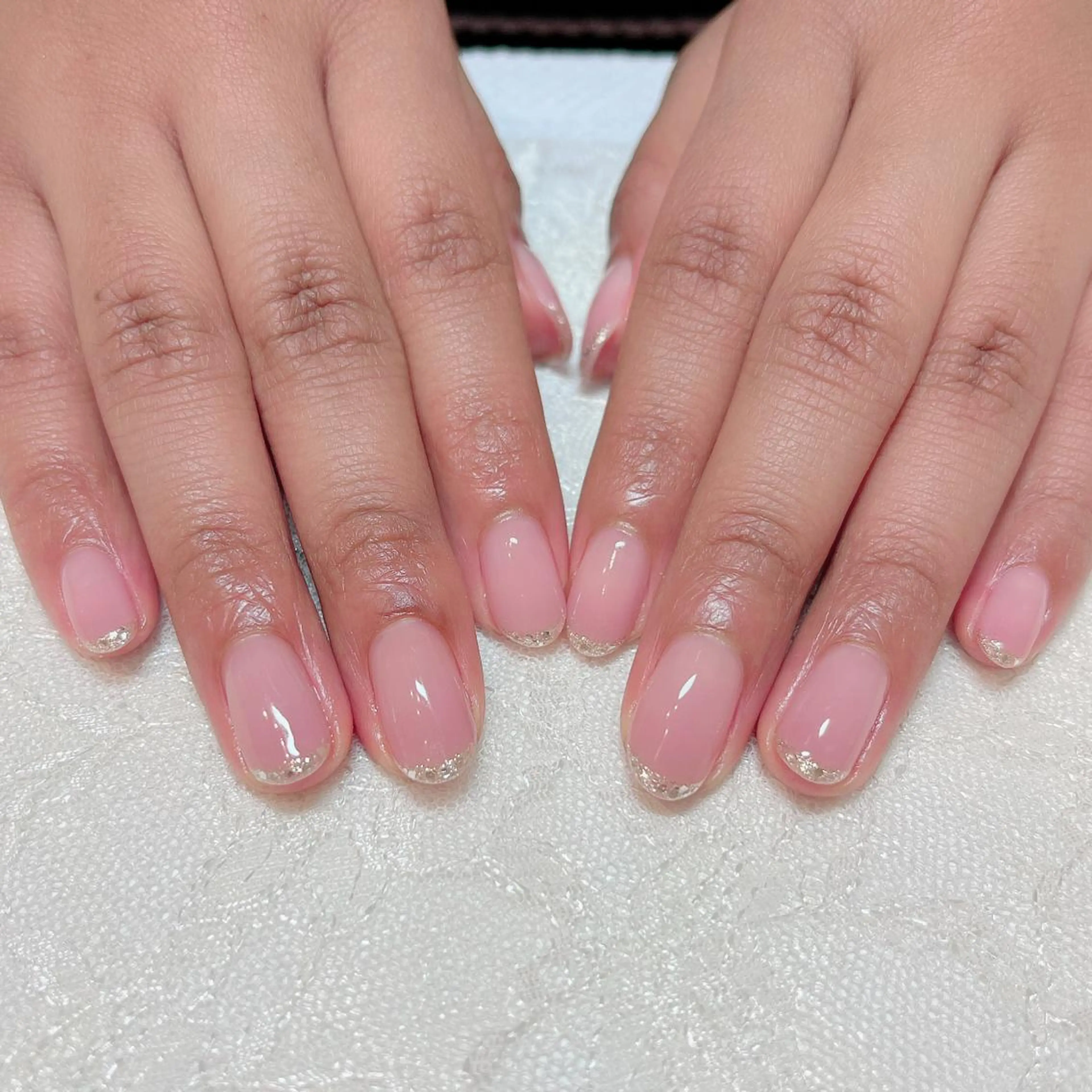 ネイル クリアネイル フレンチネイル グラデーション ラメ(グリッター) ハンドケア aoinail所属・aoi nailのネイルデザイン