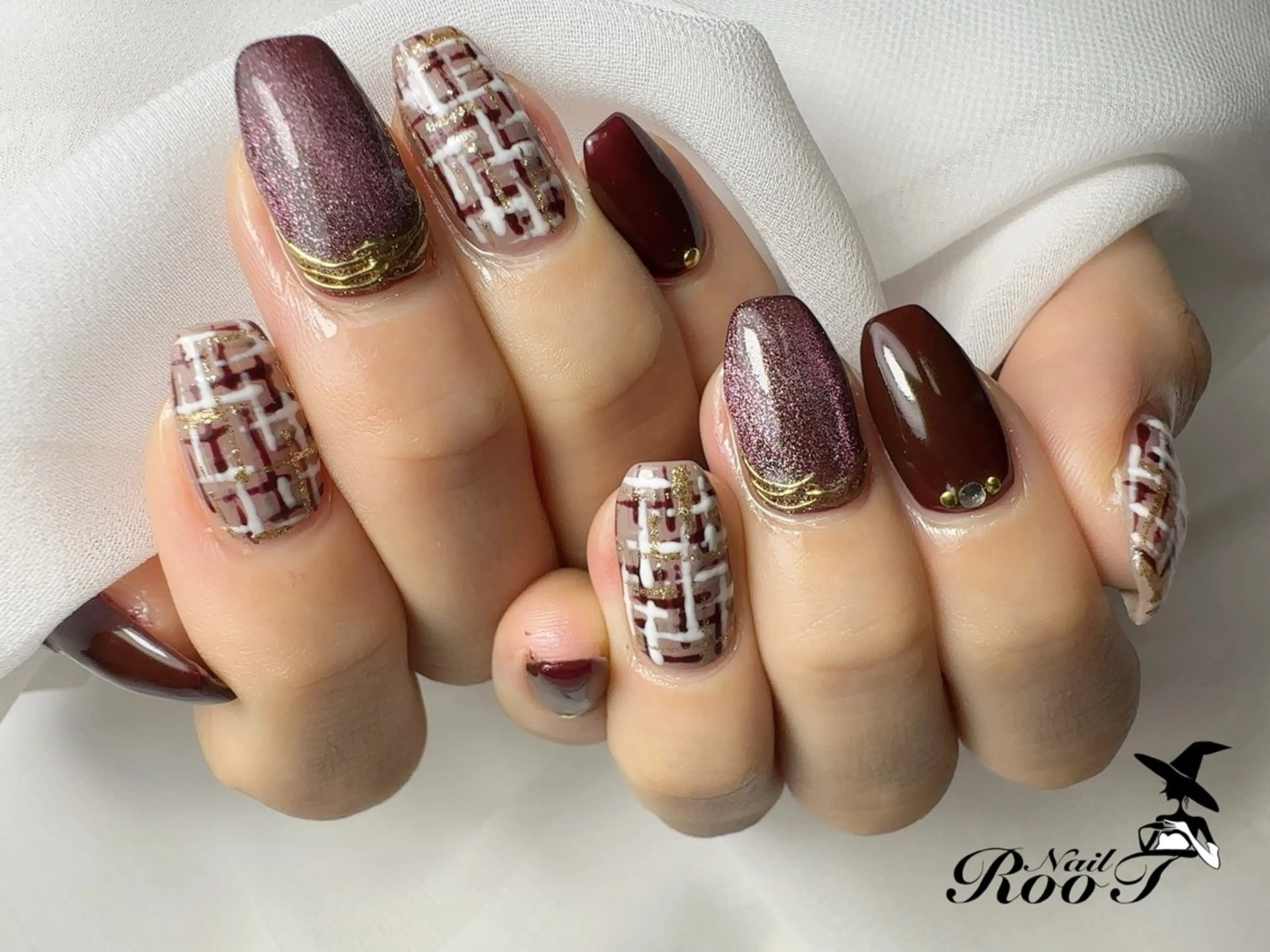 ネイル ツイードネイル ハンドネイル RooT Nailのネイルデザイン