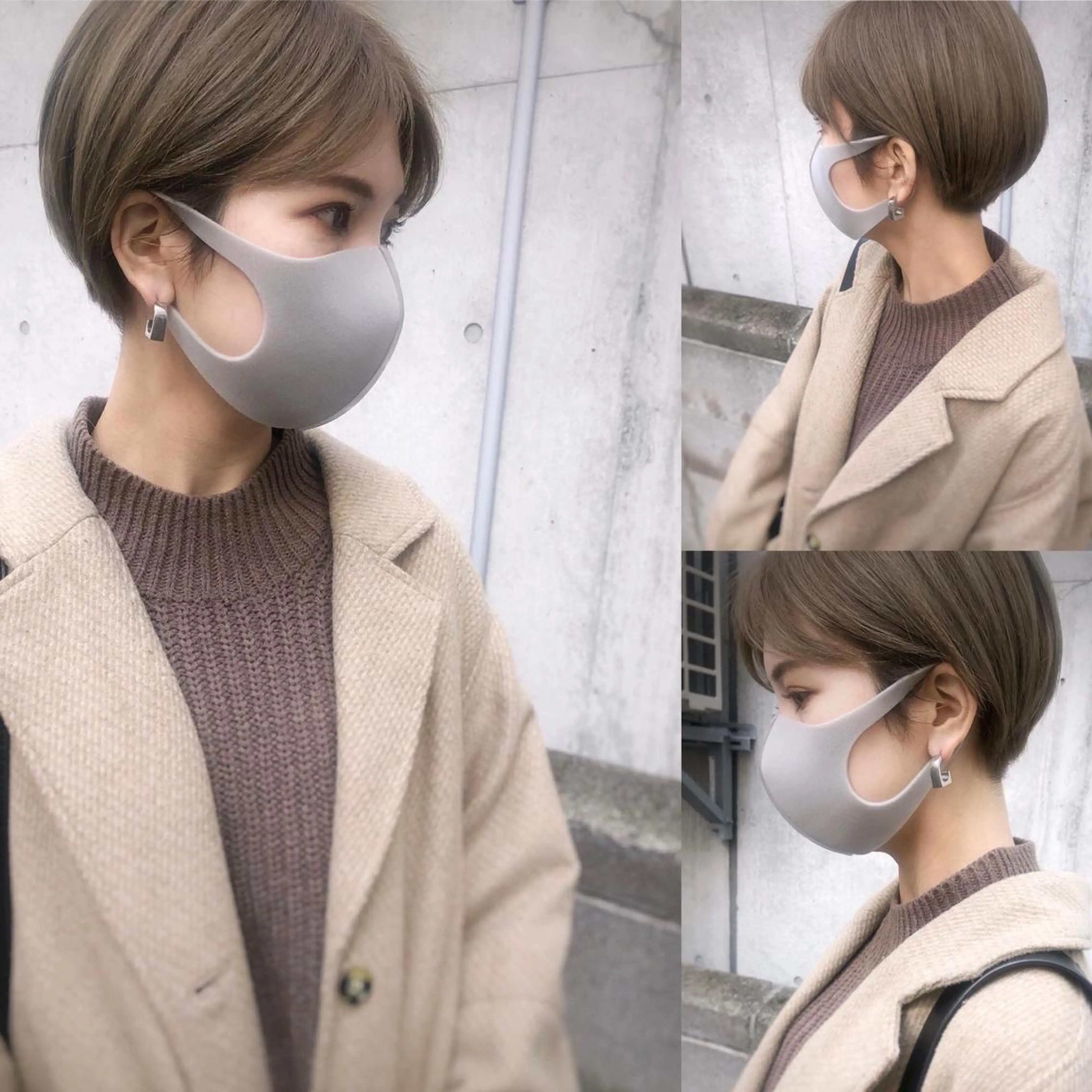 ショート カラー アッシュ ベージュカラー ブリーチ 透明感カラー イルミナカラー カット ヘアカラー トリートメント 山本 芳喜のヘアスタイル