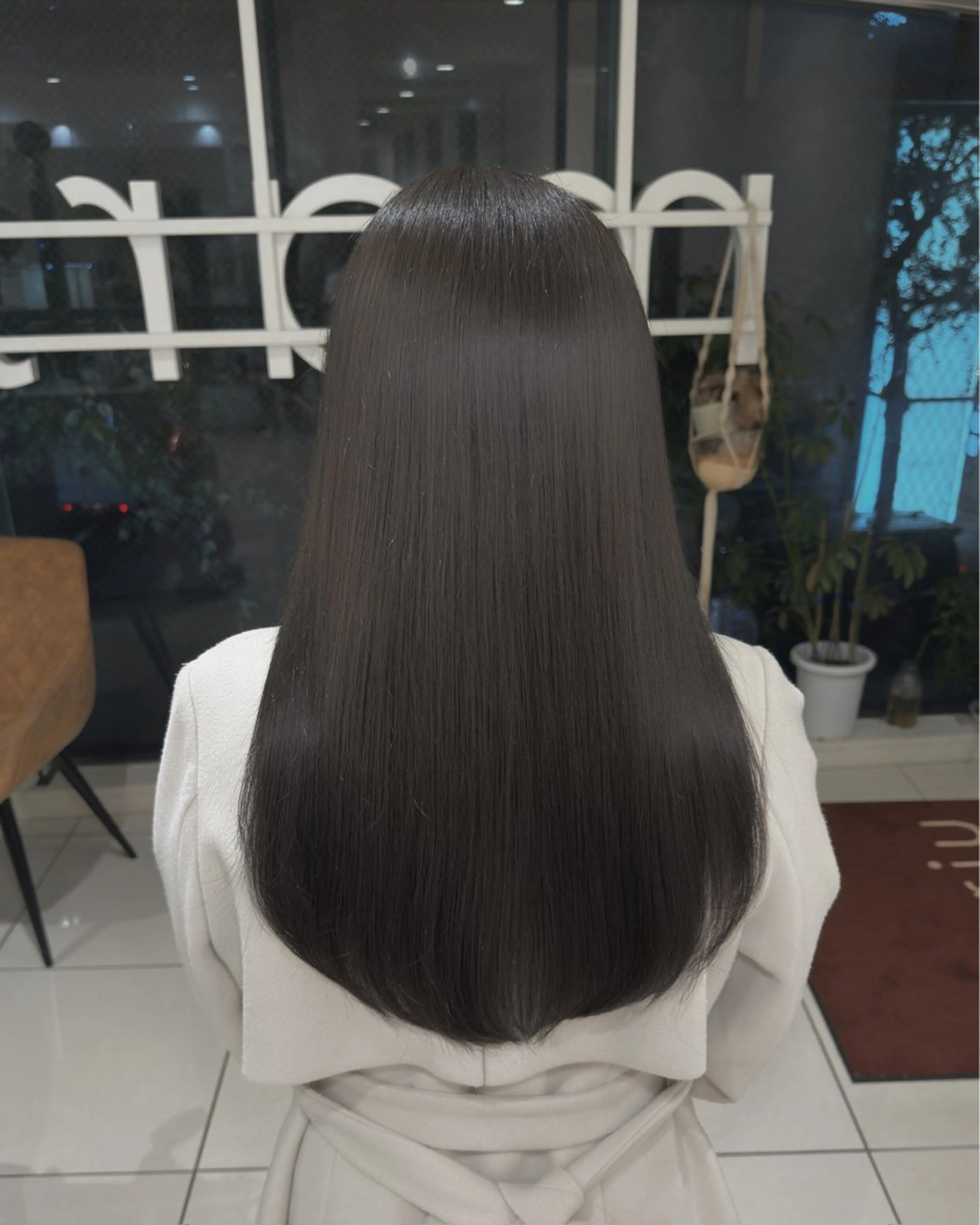 セミロング カット ヘアカラー トリートメント 🫧オリーブ/赤み消 し/暗髪🫧野本麗奈のヘアスタイル