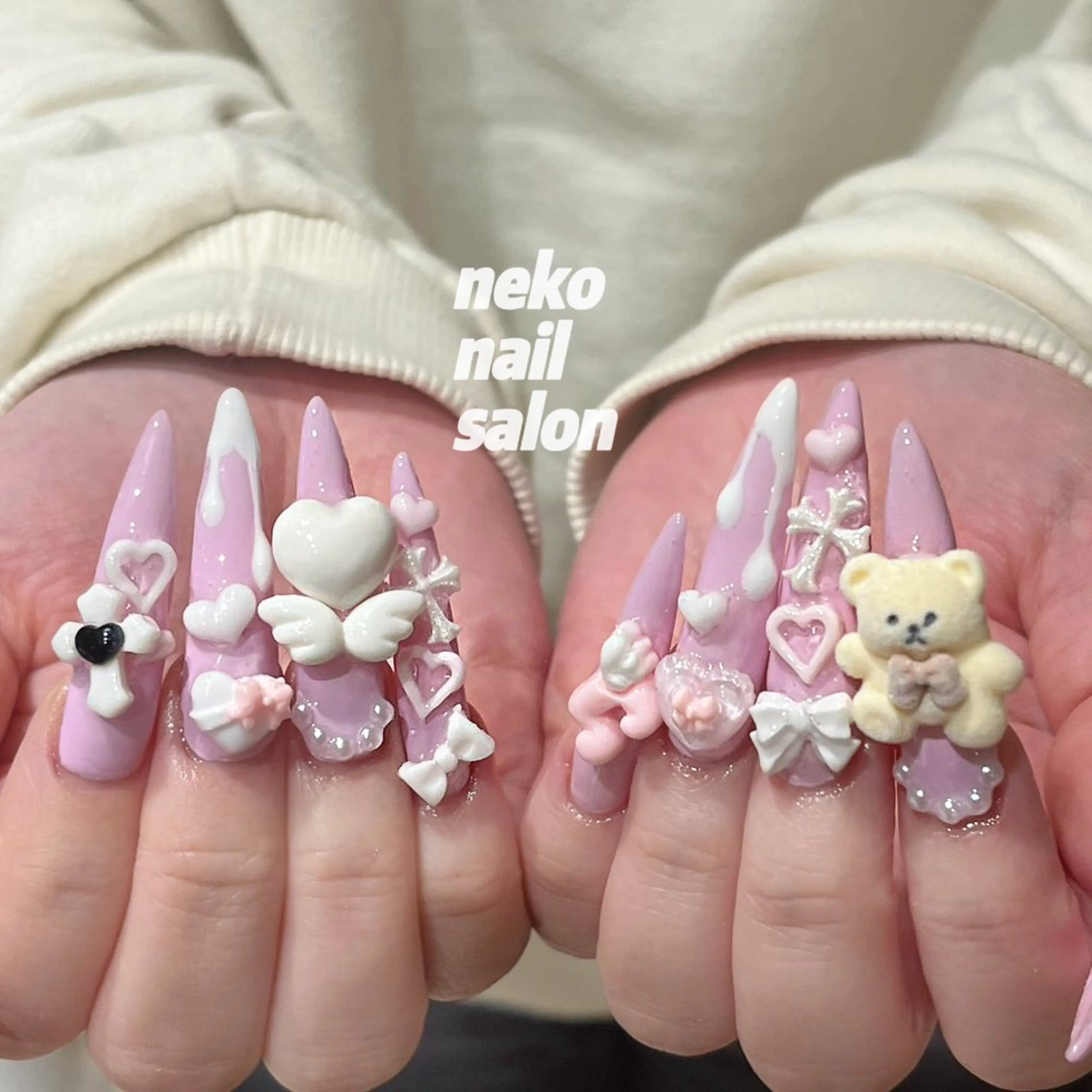 メンズ ネイル ロングネイル スーパーロングネイル ハンドネイル neko nail所属・neko nailのネイルデザイン