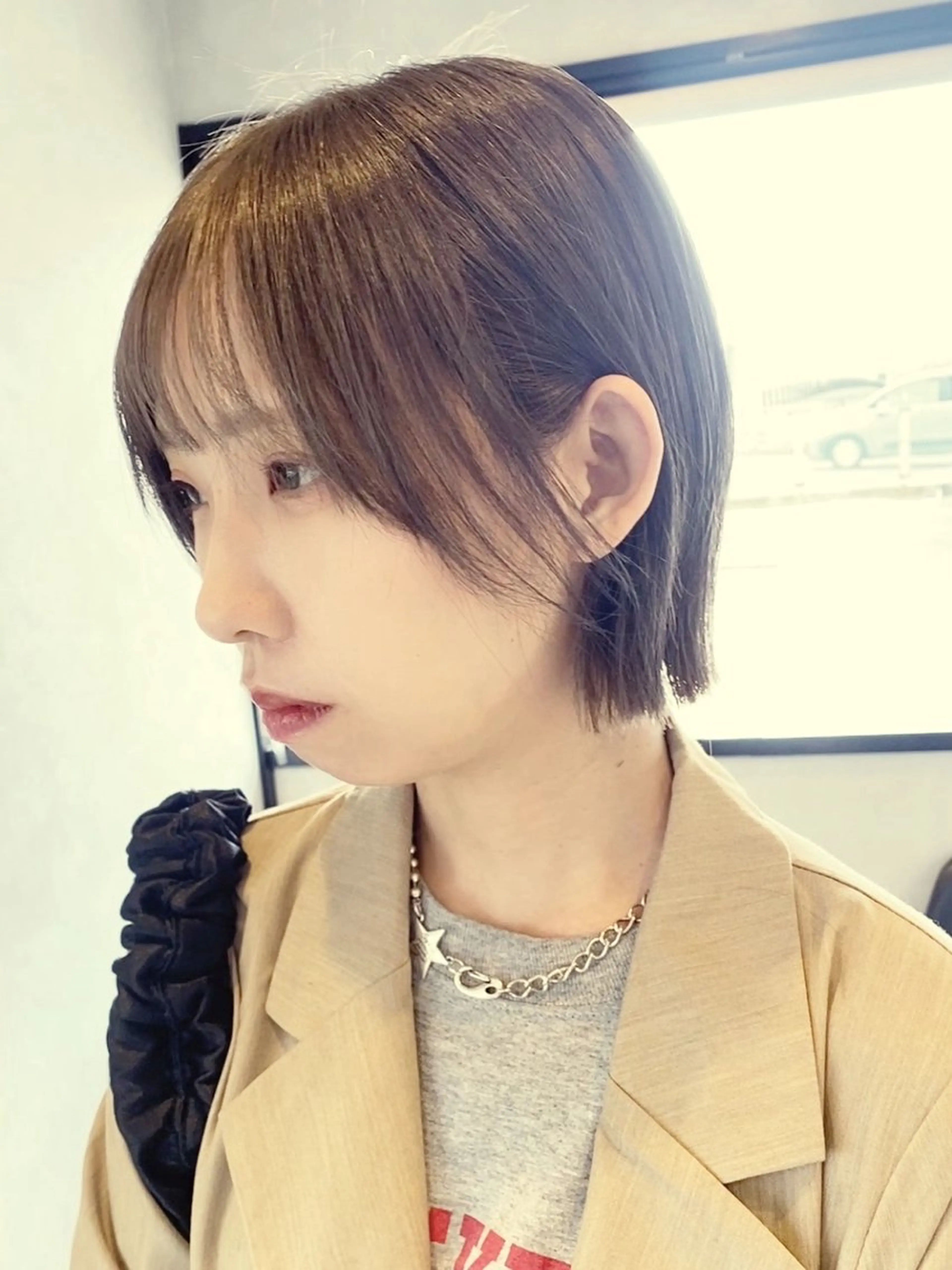 ショート カラー グレージュ ボブ カット ヘアカラー 大林　恵理 【Agu 屋島】のヘアスタイル