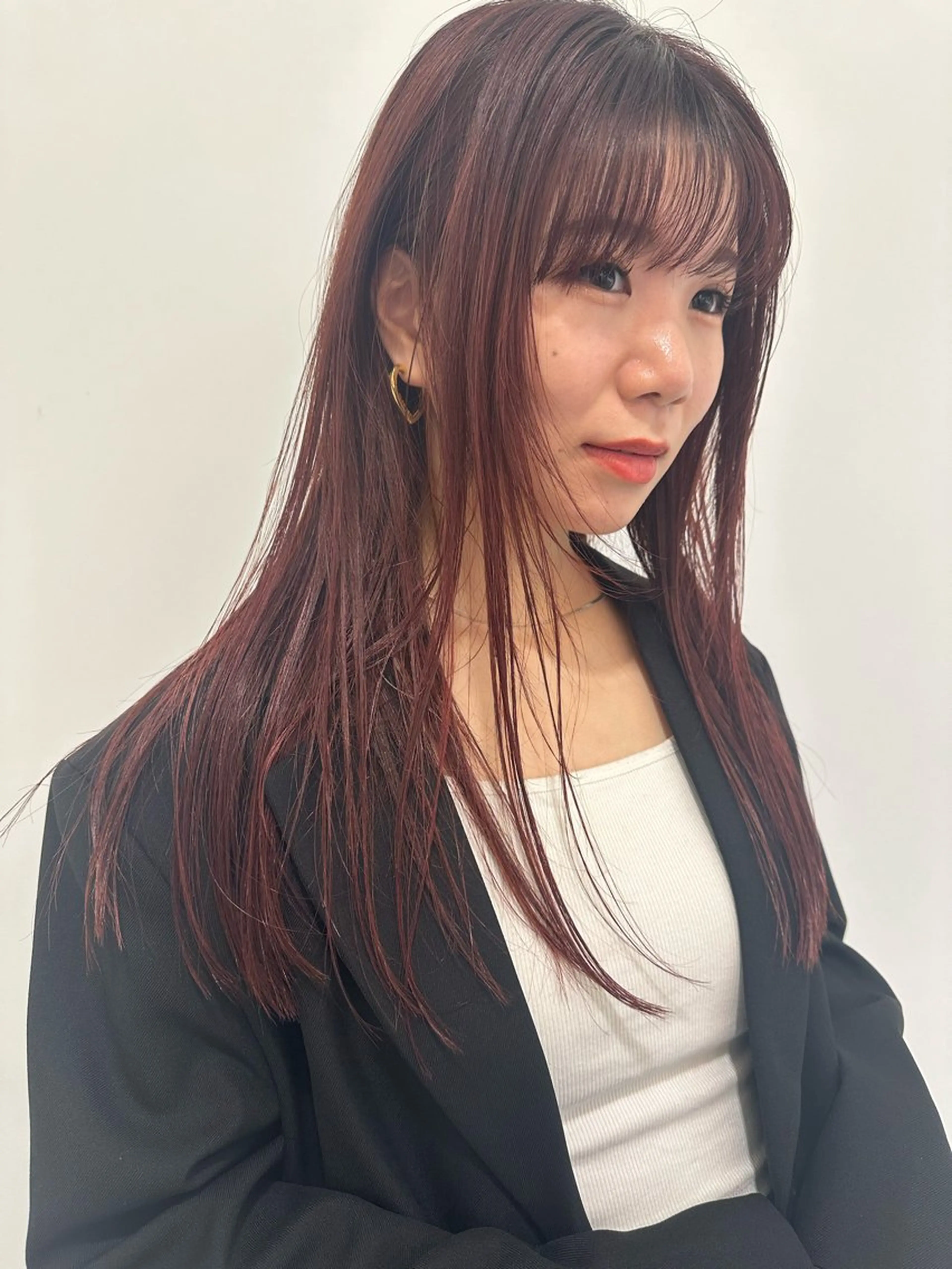 セミロング カラー ブリーチ ブリーチなしカラー レッドカラー エスポワール所属・YUSHI HORIUCHIのヘアスタイル