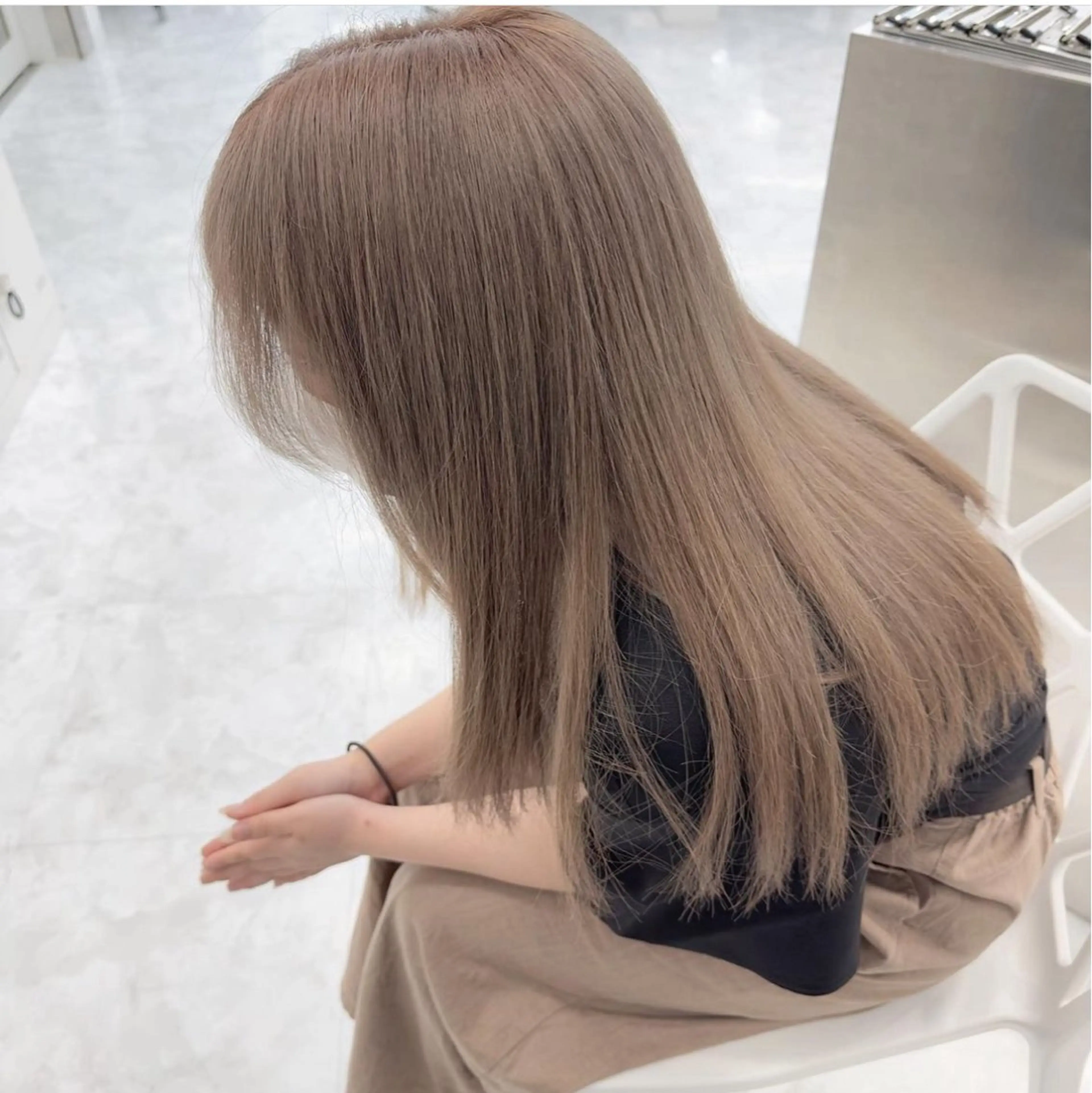 ミディアム カラー ヘアカラー トリートメント ヘッドスパ ヘアセット 🤍透明感トレンド 🤍上品ヘア🤍のヘアスタイル