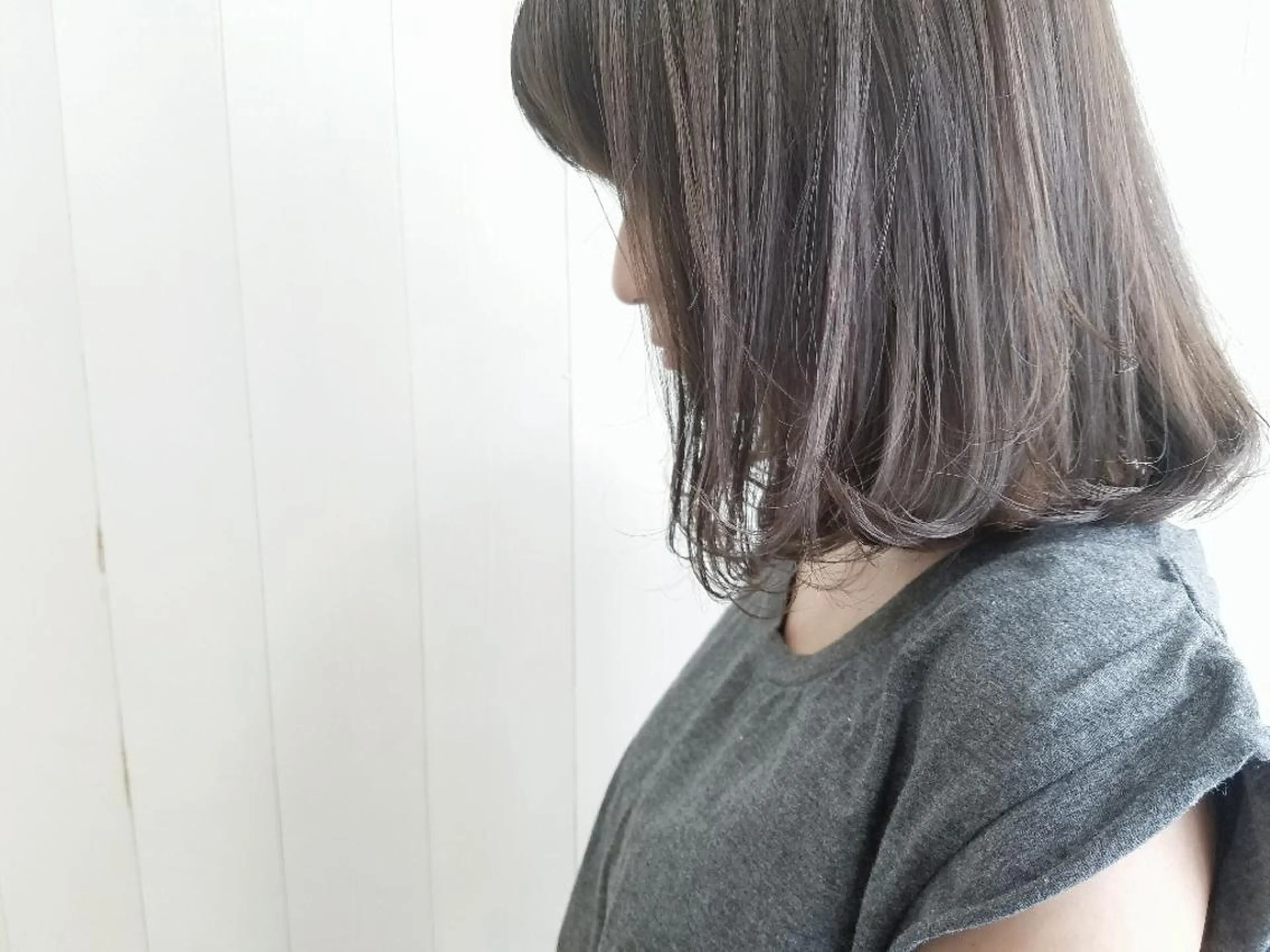 ミディアム カラー ベージュカラー ボブ imai /カット/パーマのヘアスタイル