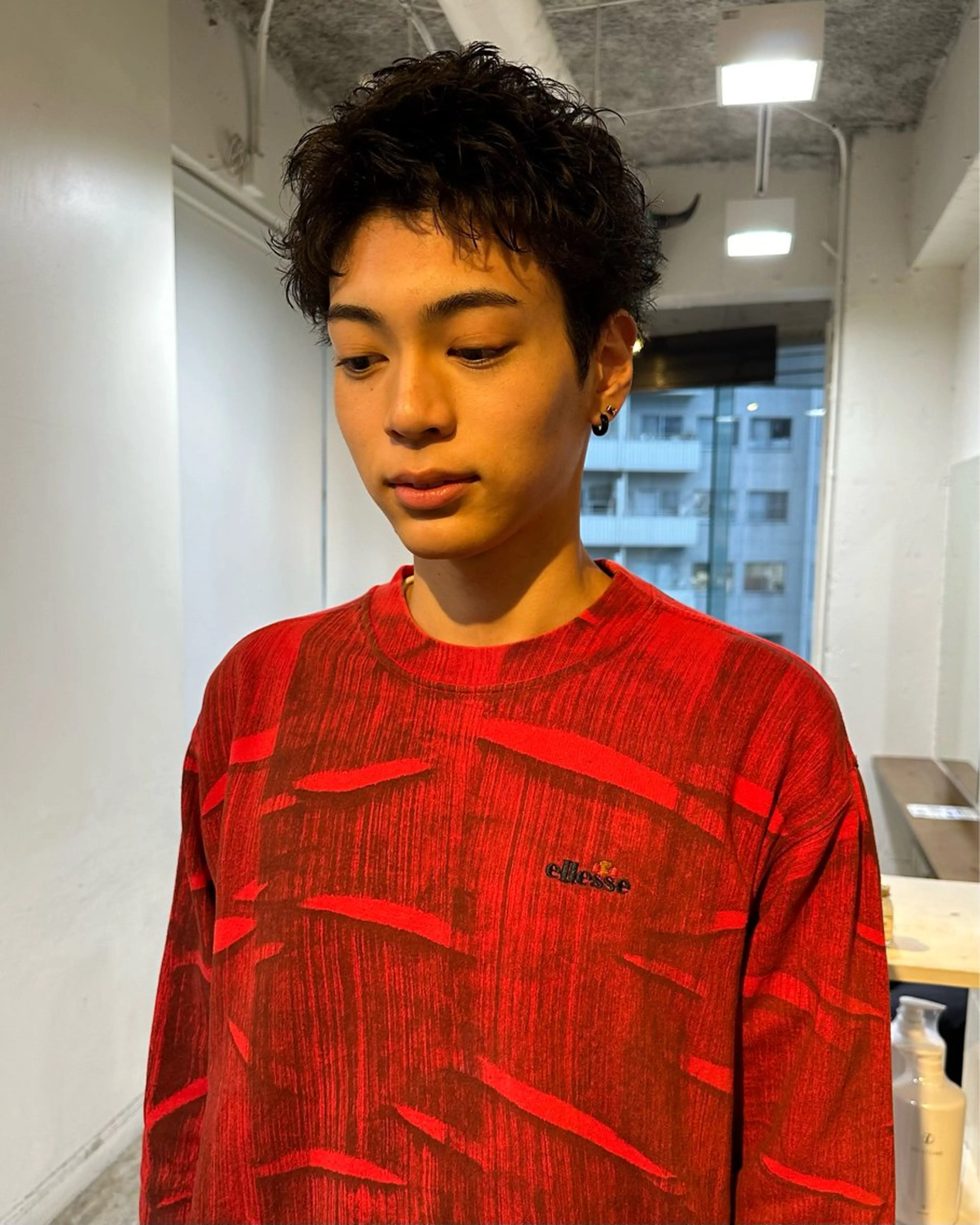 ショート パーマ メンズ カット パーマ グランジヘア 無造作ヘアHYUGAのヘアスタイル