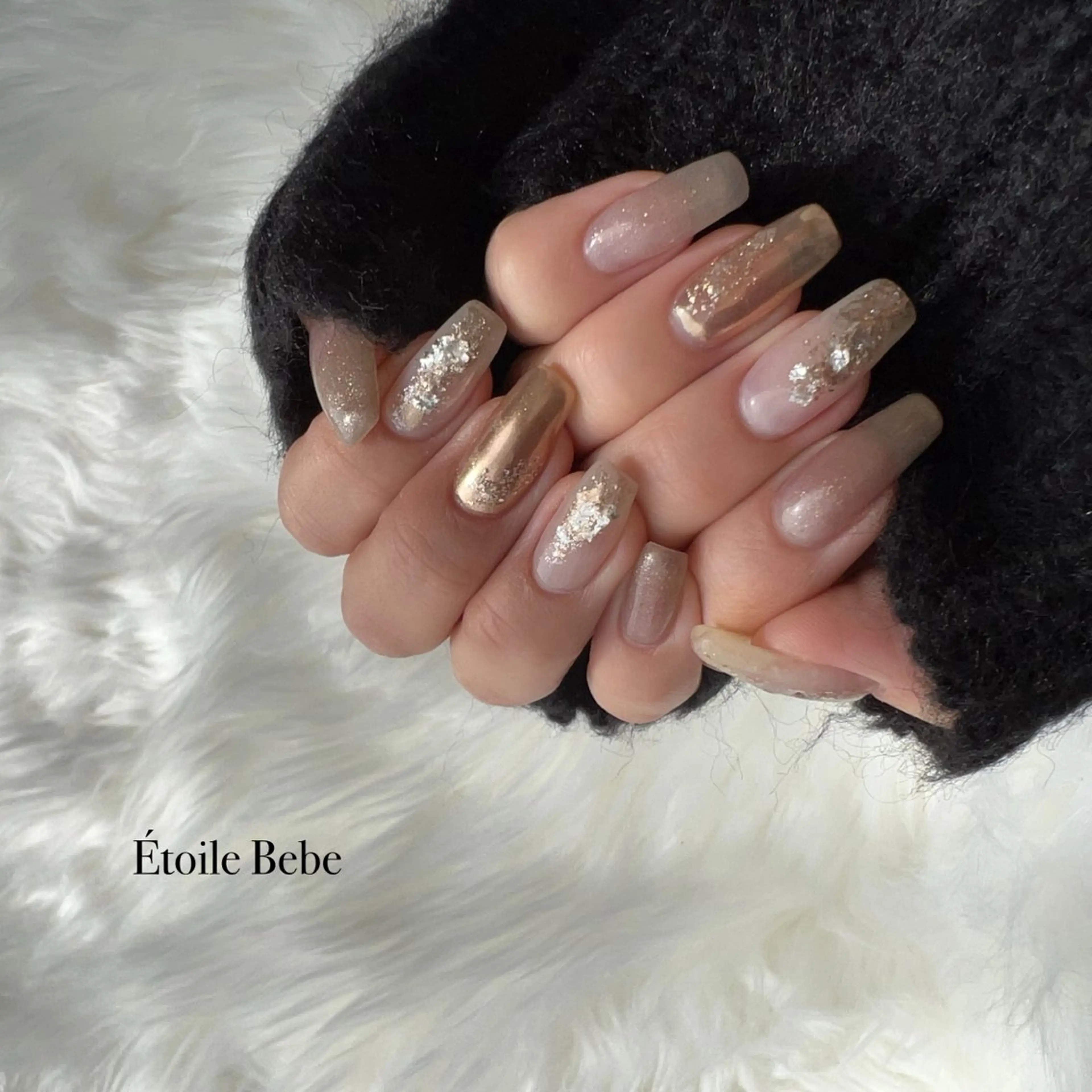 ネイル ニュアンスネイル 冬ネイル ハンドネイル Étoile Bebeのネイルデザイン