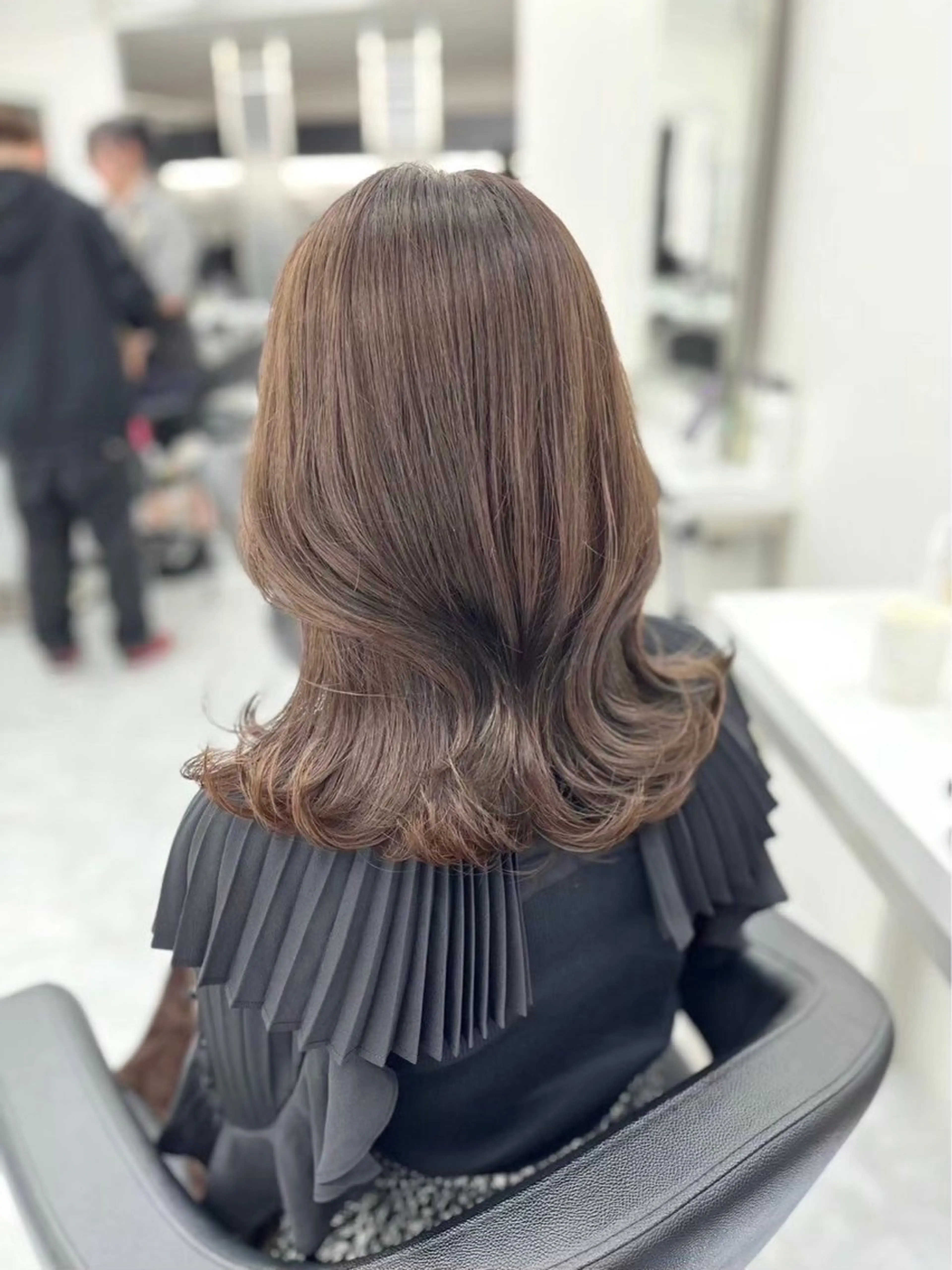 セミロング カラー ヘアアレンジ ブラウンカラー♡ 髪質改善♡Rinのヘアスタイル