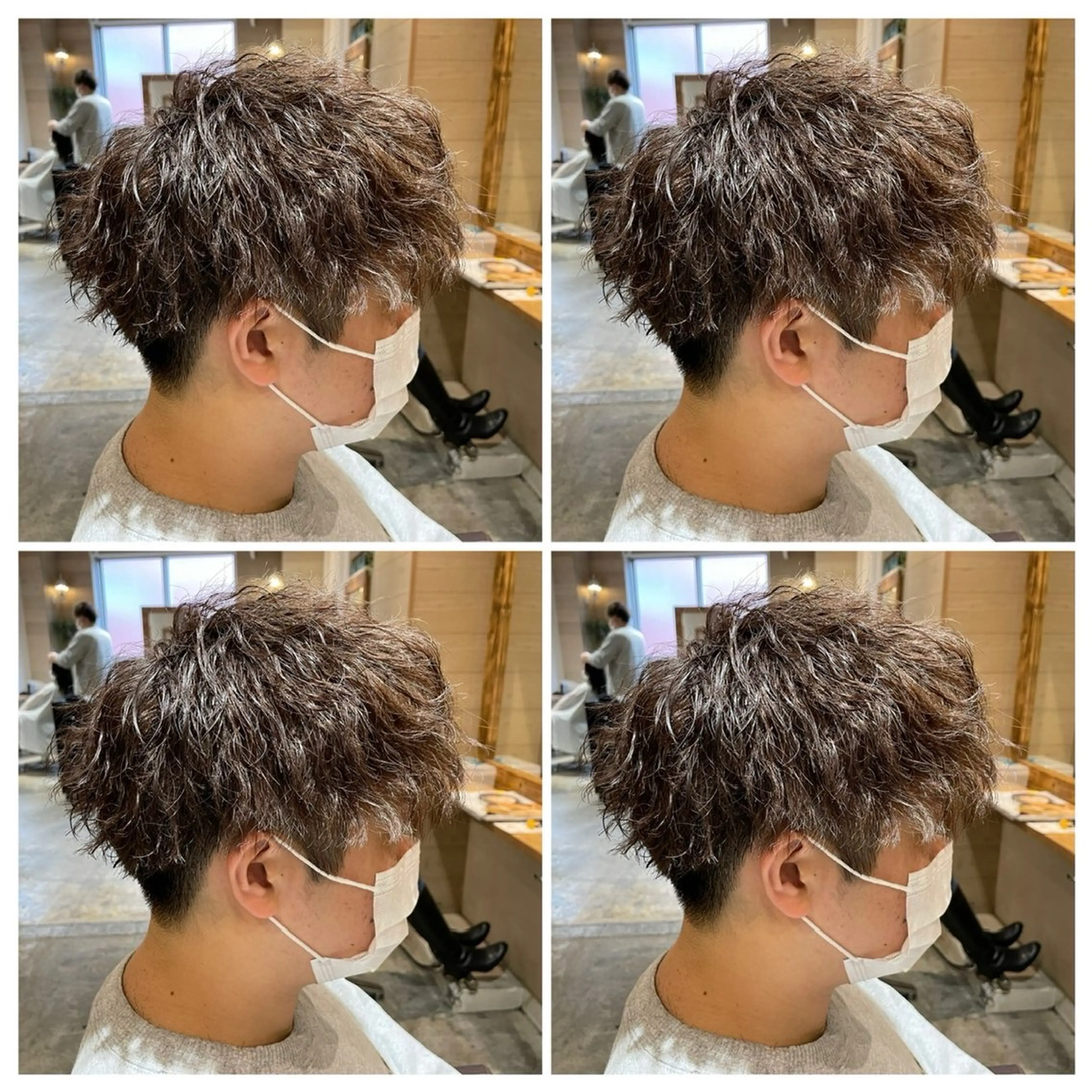 ミディアム パーマ メンズ 🔹メンズパーマ× ブリーチ/NORIのヘアスタイル