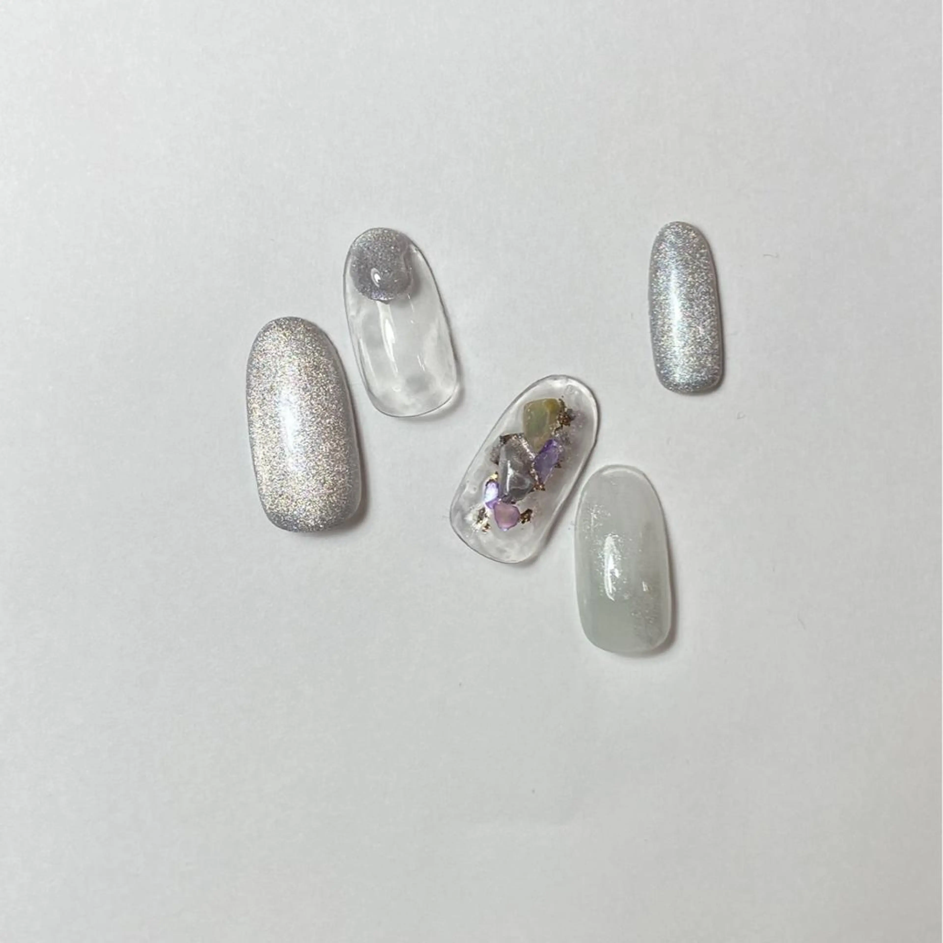 ネイル クリアネイル マグネットネイル ミラーネイル ニュアンスネイル nail salon  ADORE所属・Adore nailのネイルデザイン