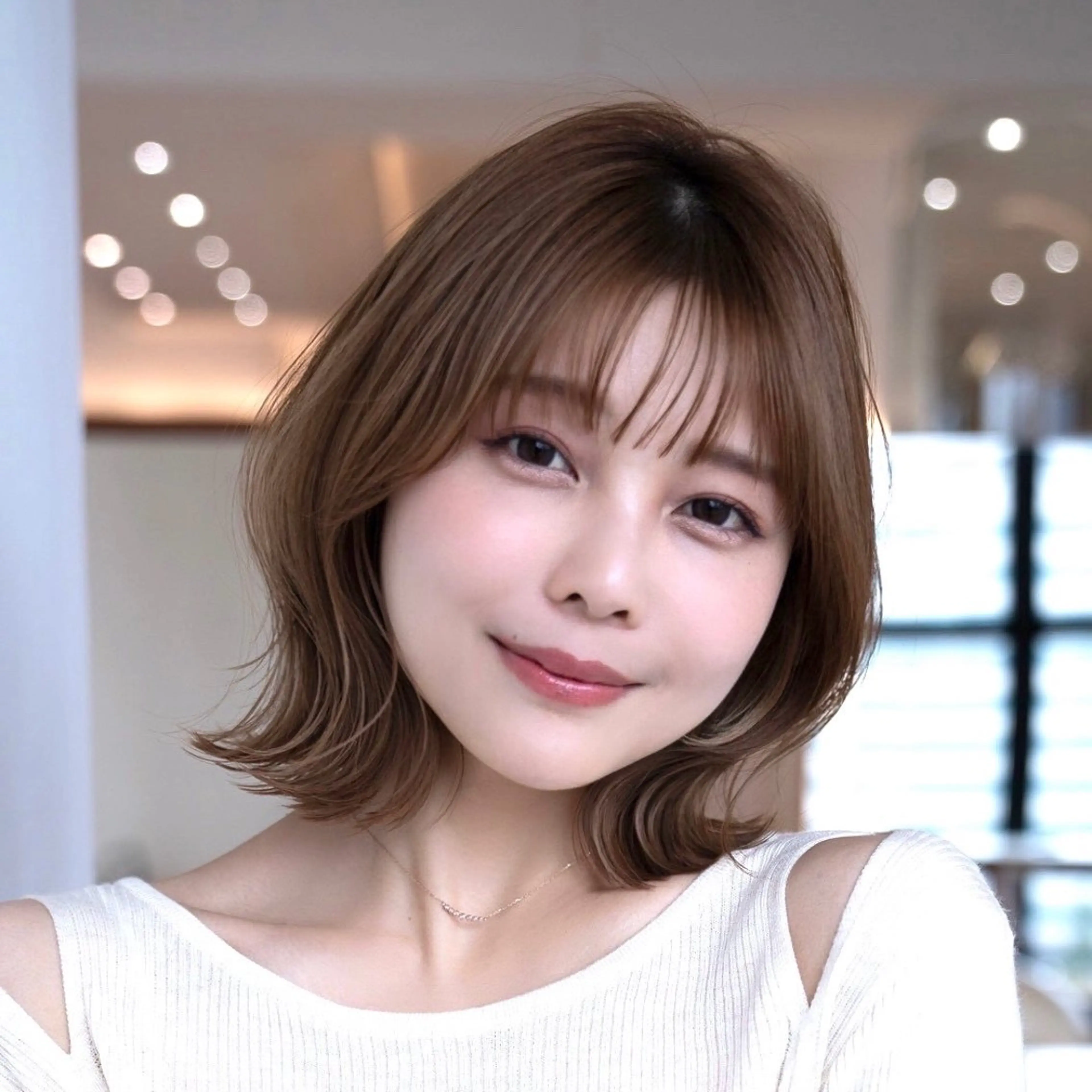 ミディアム カラー 切りっぱなしボブ ショートボブ ボブレイヤー ボブ くびれヘア カット ヘアカラー トリートメント 渋谷ボブ/ショート 特化田中航平のヘアスタイル