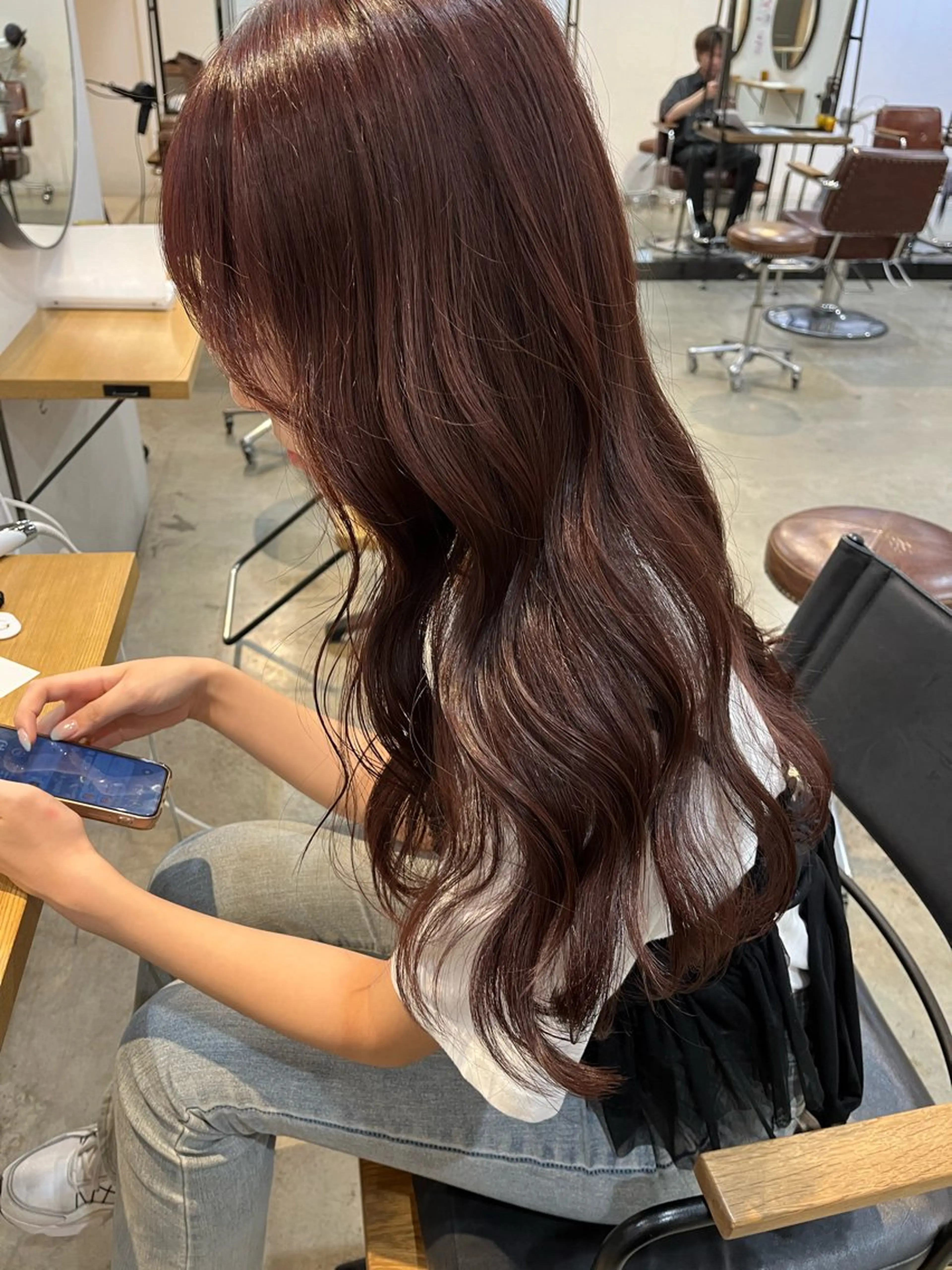ロング カラー ブリーチ カット ヘアカラー トリートメント 中津/梅田/赤み消し /髪質改善/愛芽のヘアスタイル