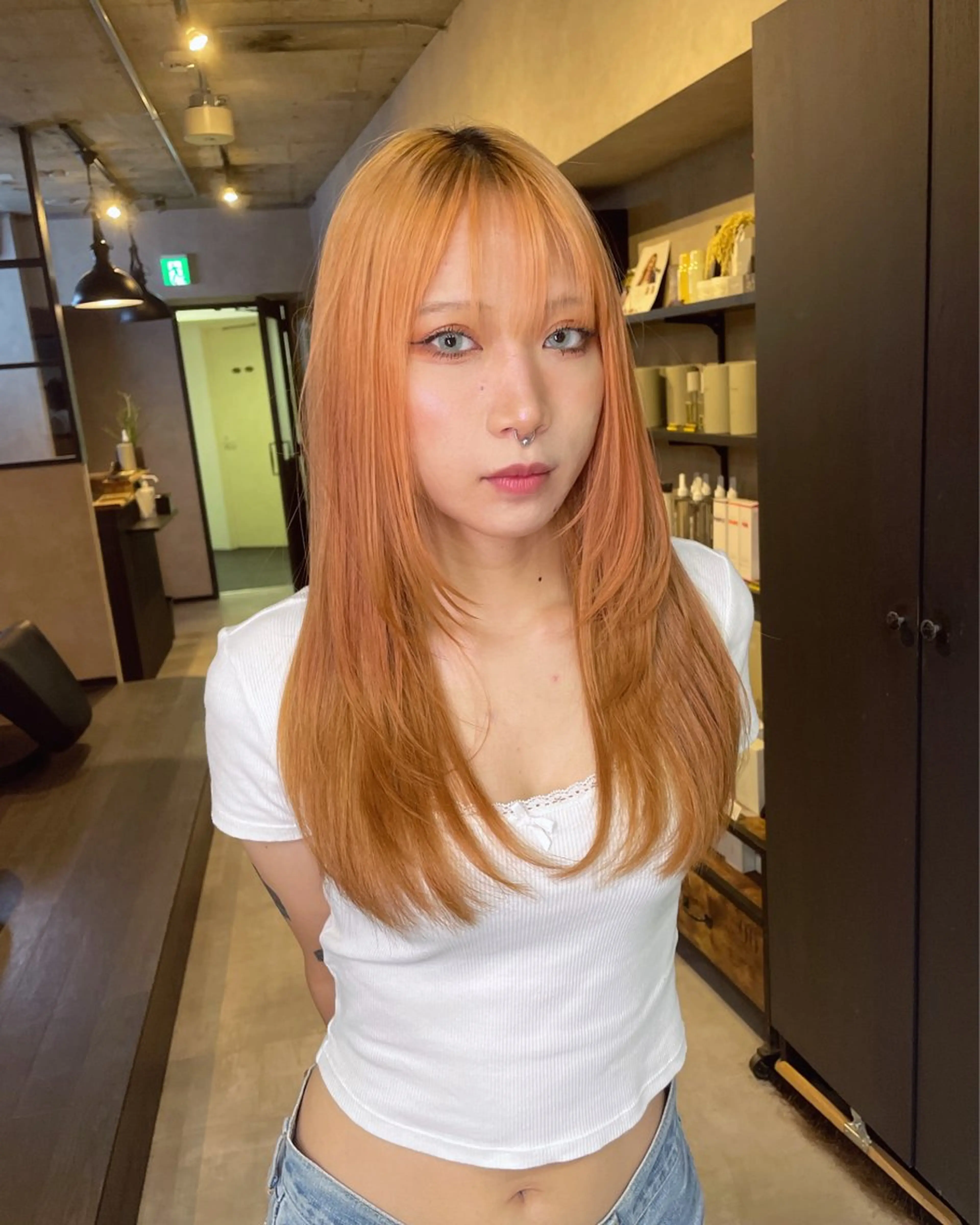 ロング カラー レイヤーカット 小顔カット SUNNY ななのヘアスタイル