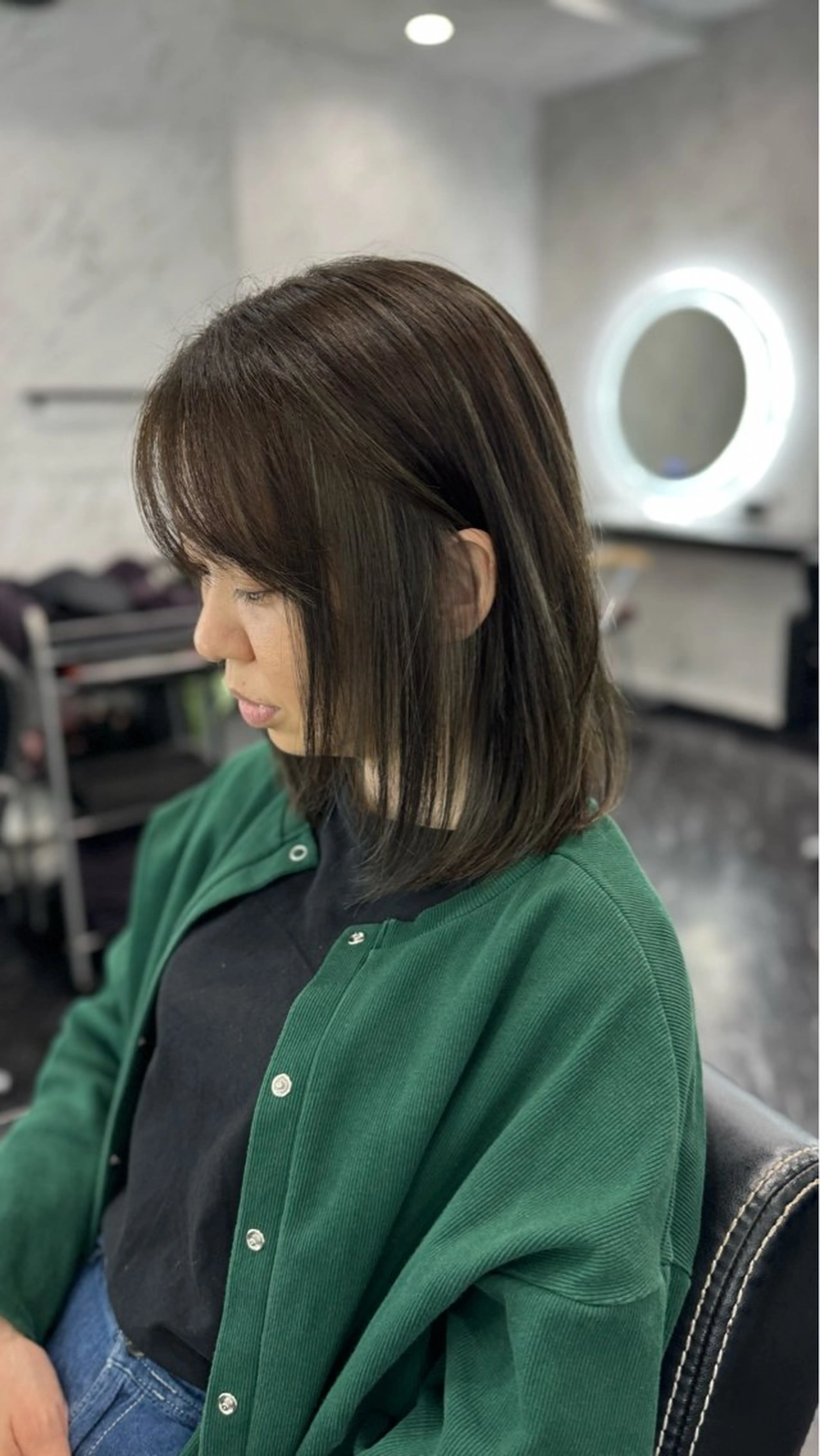 ミディアム ヘアカラー 末永 もものヘアスタイル