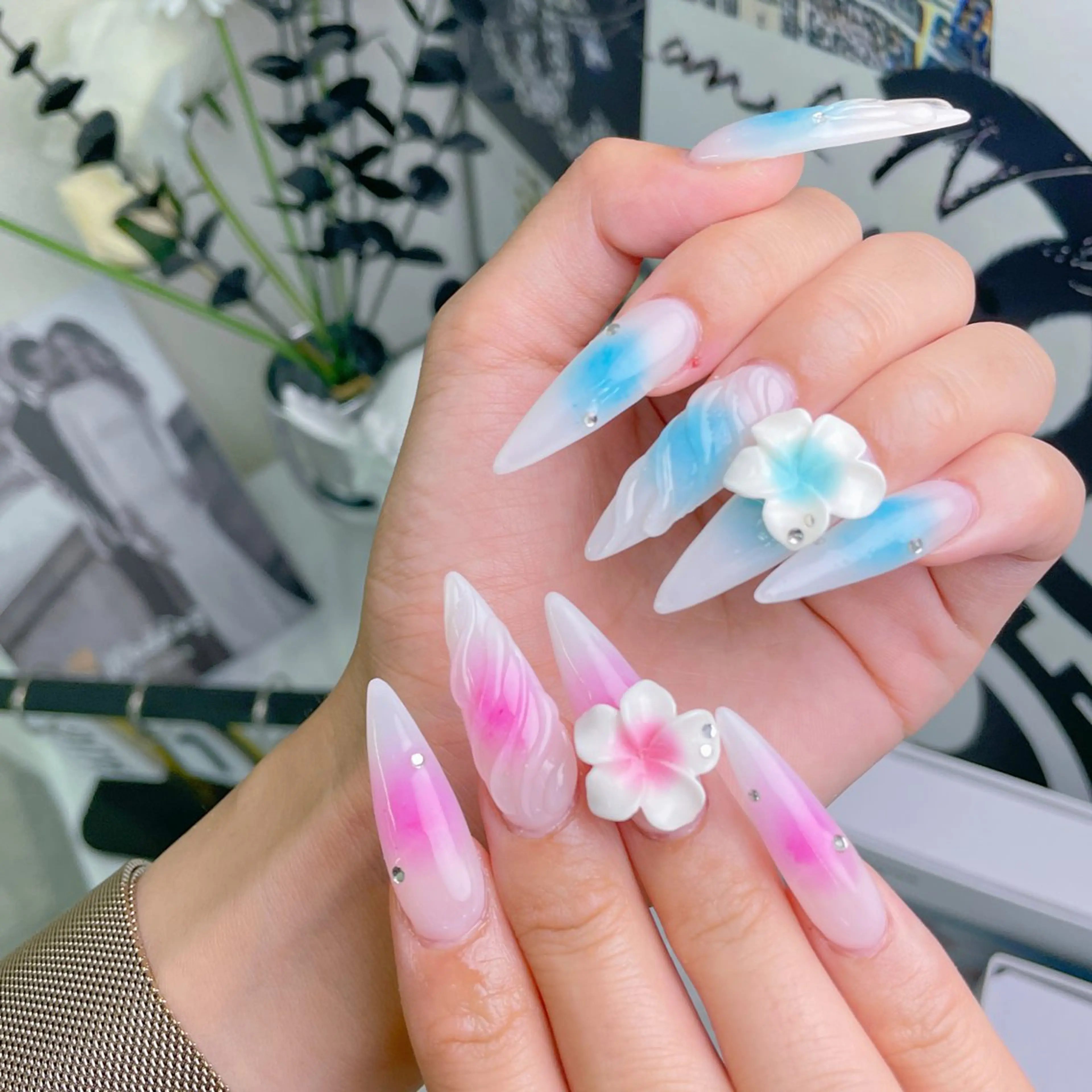 ネイル ハート 韓国ネイル スカルプネイル 夏ネイル ワンホンネイル ハンドネイル MELODY BEAUTY SALON所属・Melody  スカルプ専門店のネイルデザイン