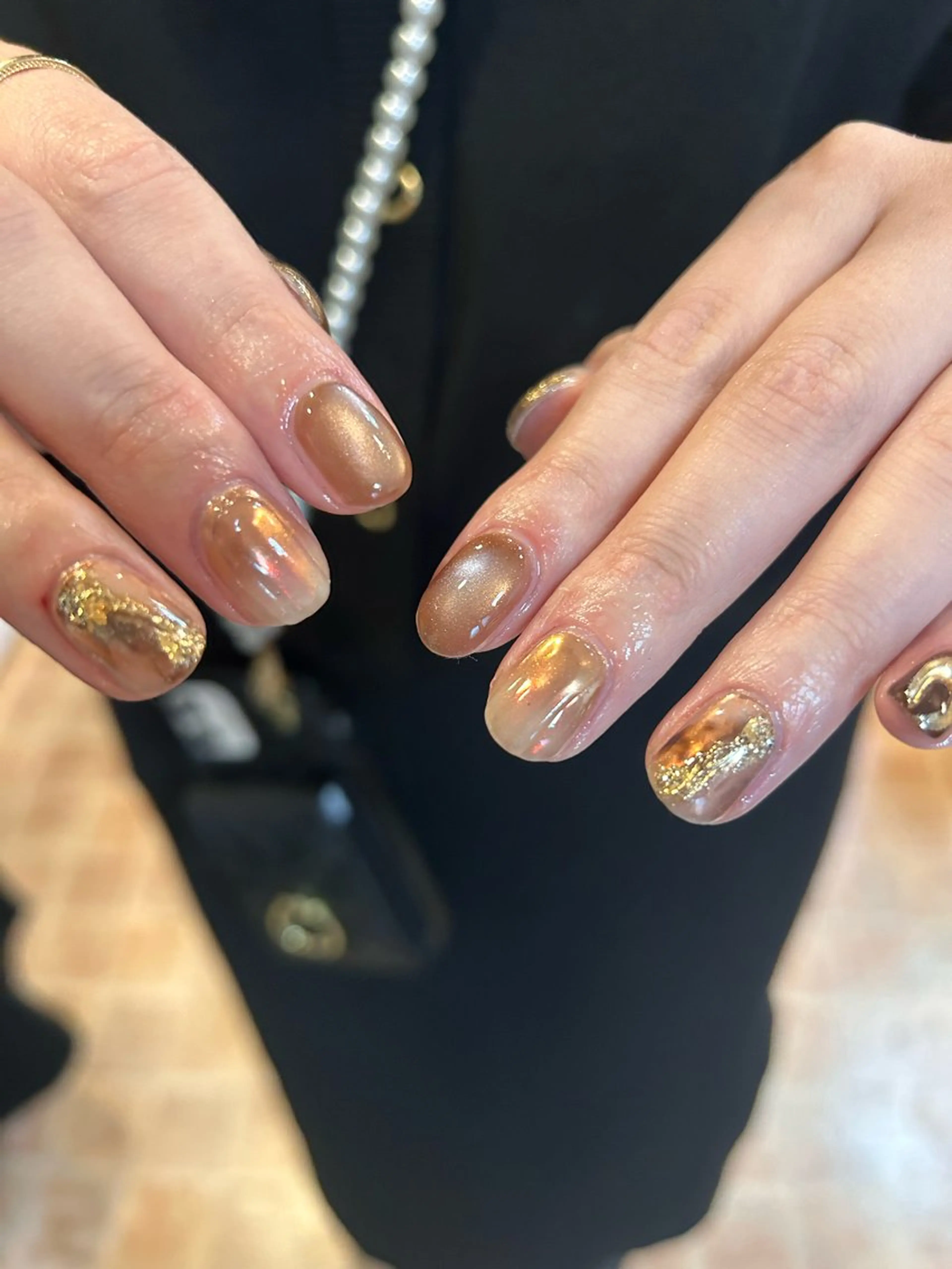 ネイル ブラウン ニュアンスネイル sun.lino所属・小野寺 千尋のネイルデザイン