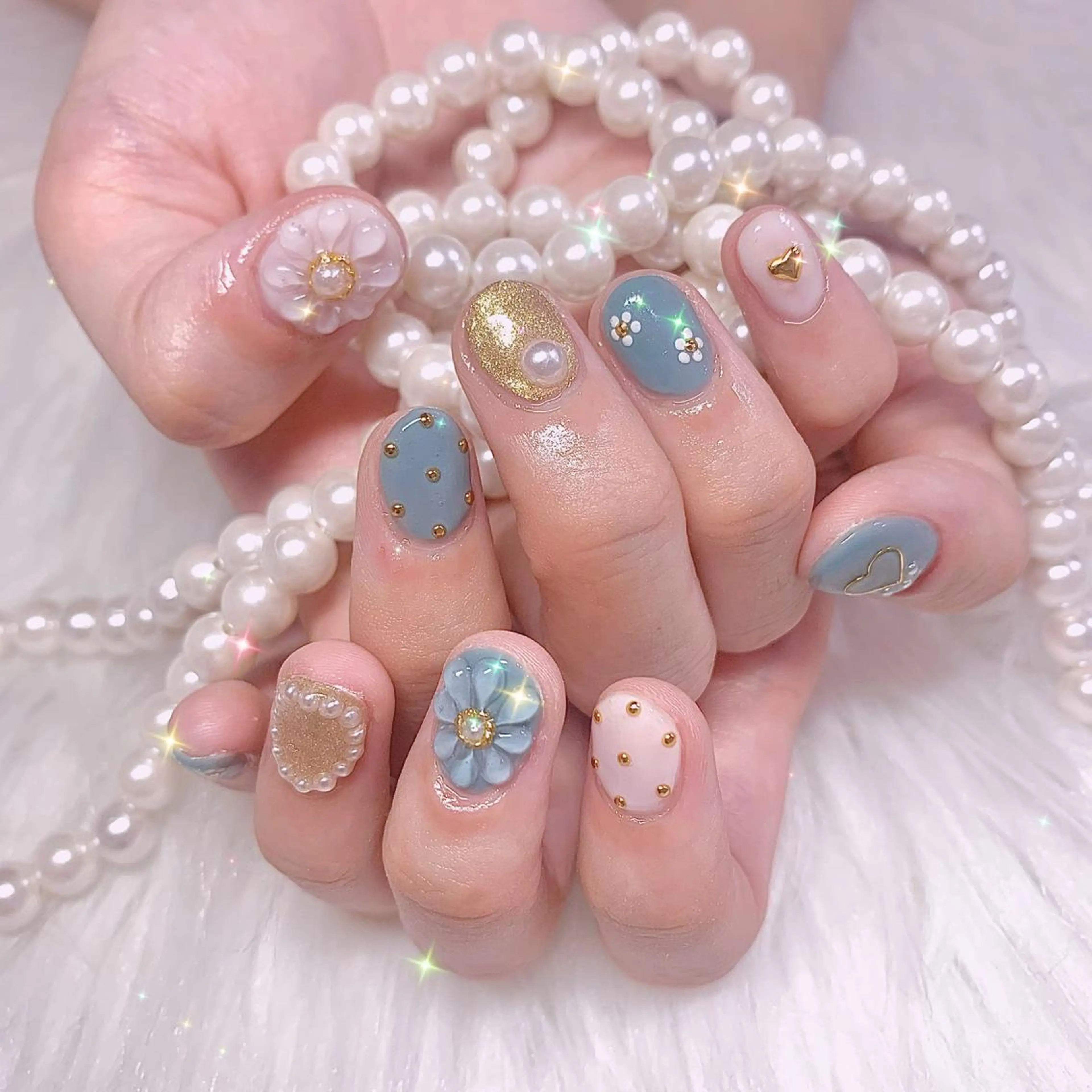 ネイル フラワーネイル ぷっくりネイル élu by Noriko 前原のネイルデザイン