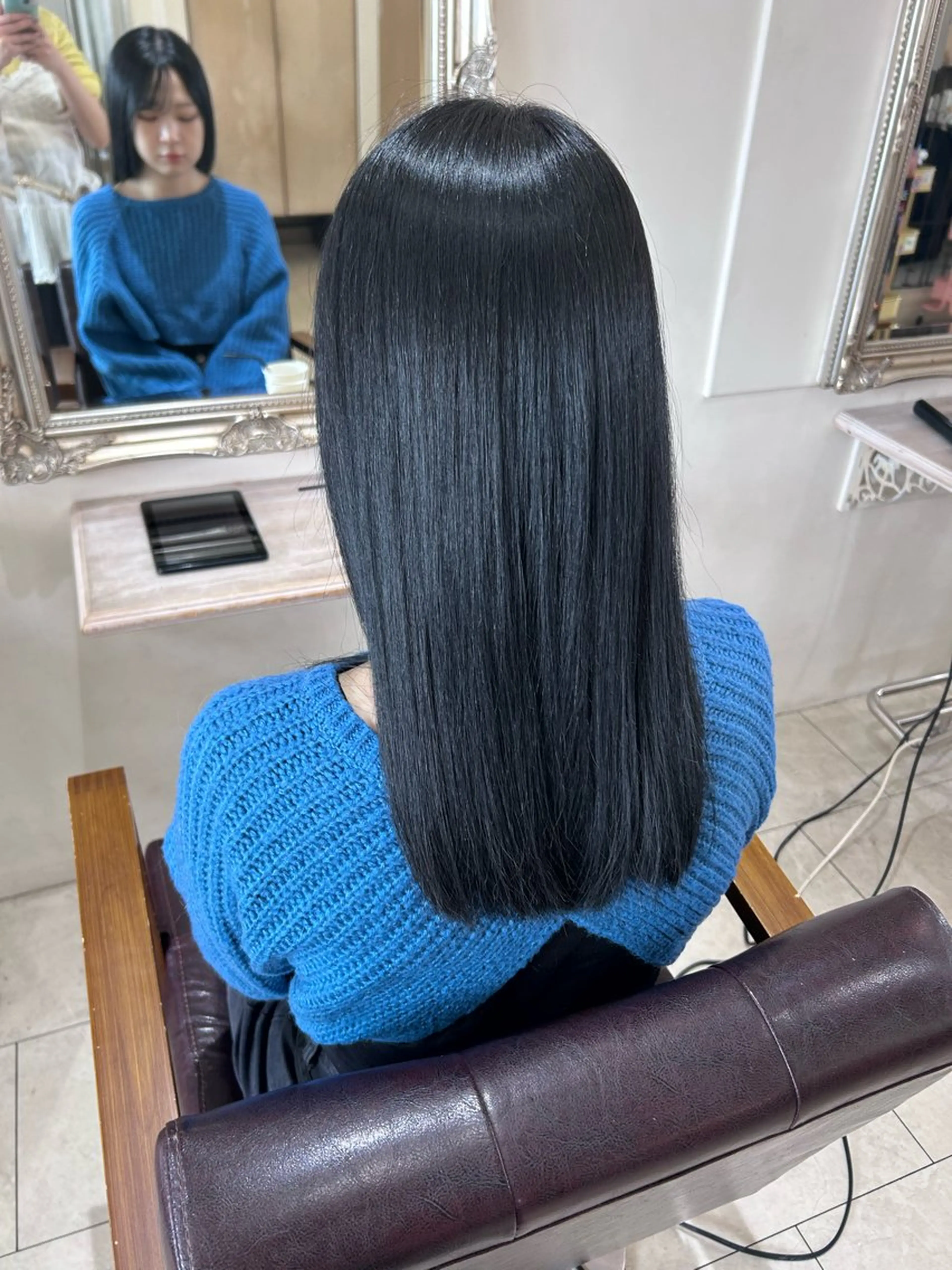 セミロング カラー 黒髪 ブリーチ 透明感カラー ラベンダーカラー 🍑暖色/ヘアセット NANOHA🍑のヘアスタイル