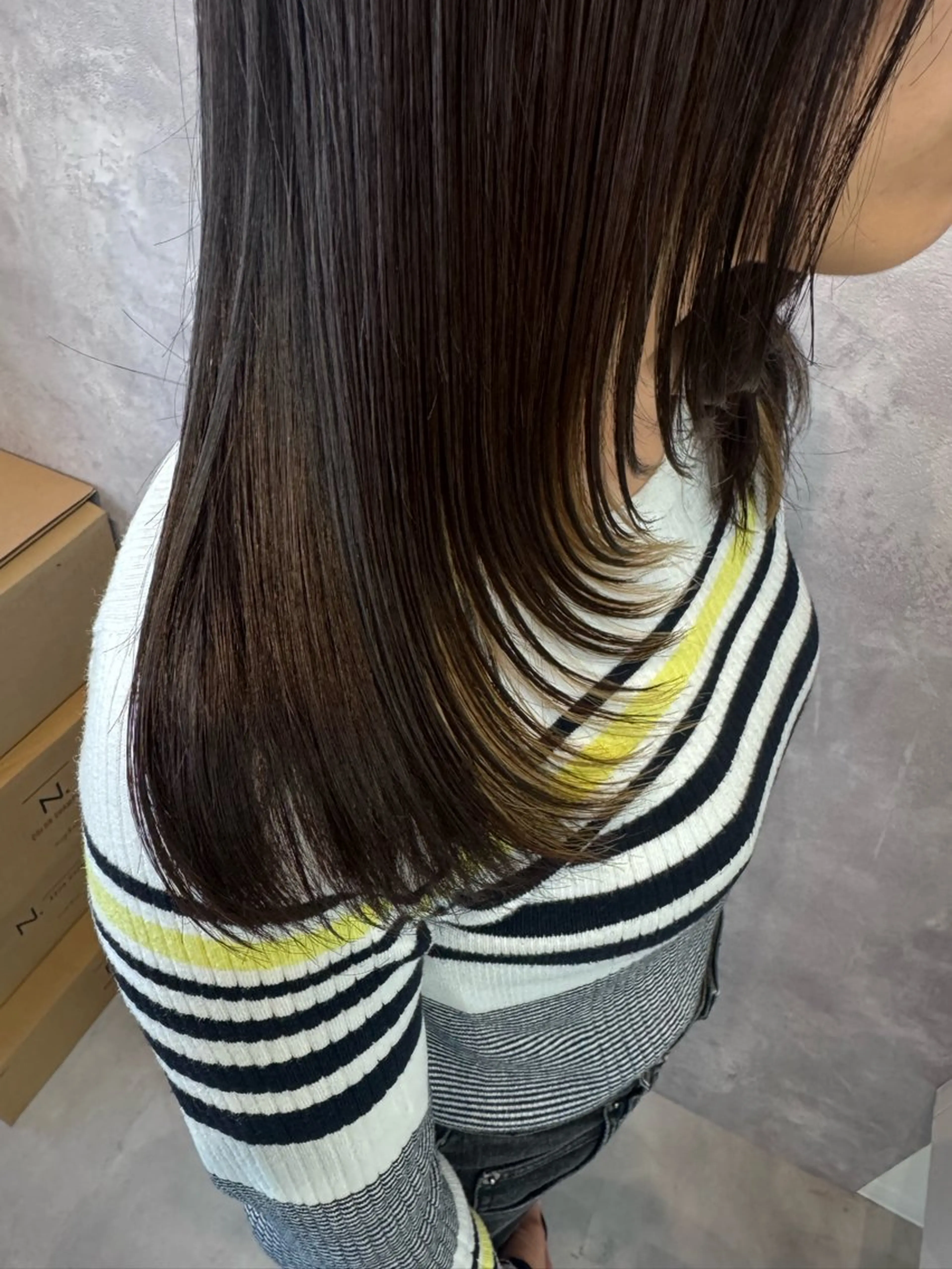 ロング カラー カット ヘアカラー トリートメント ヒヨシ ルナのヘアスタイル