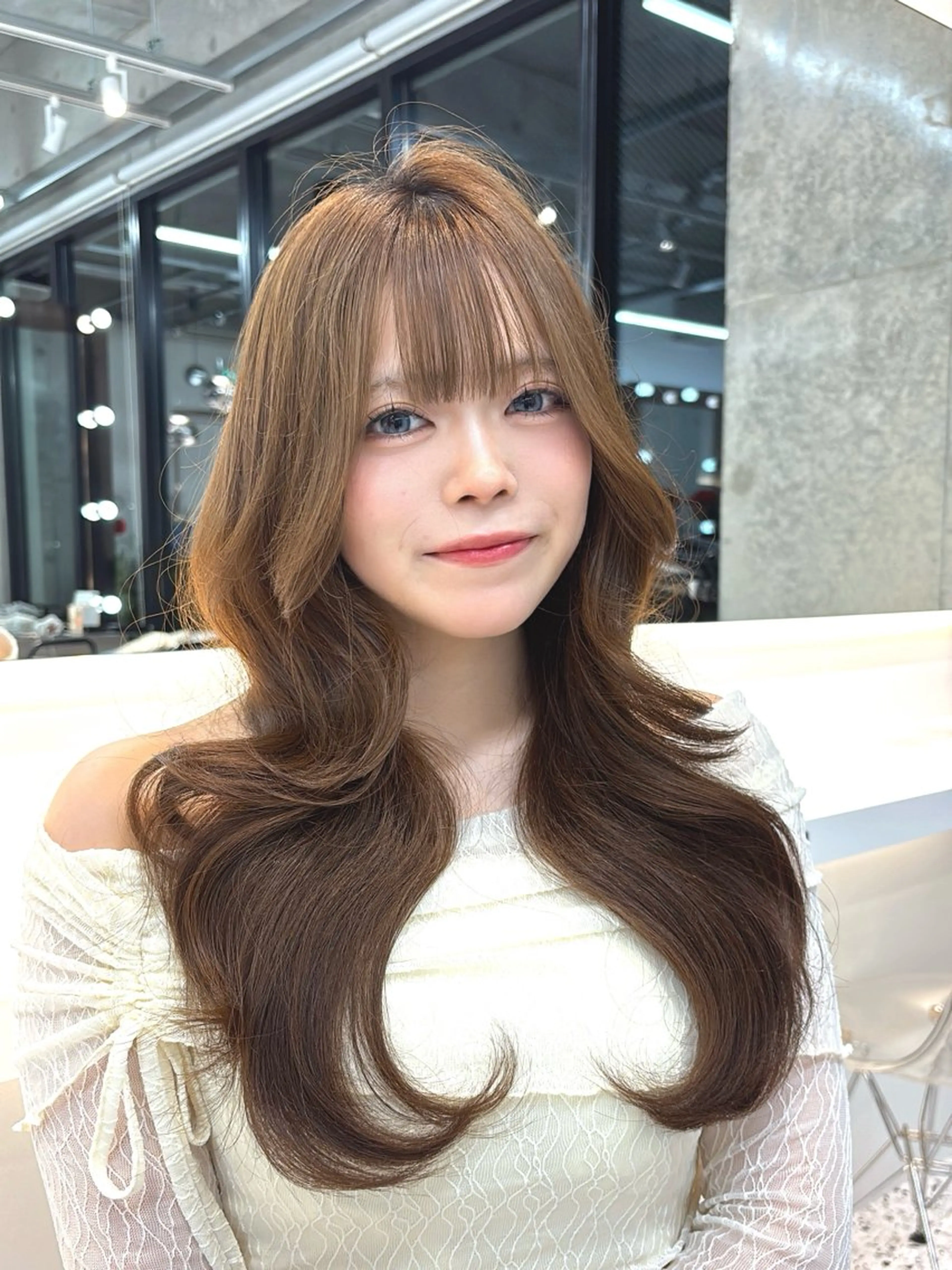 ロング カラー ベージュカラー 透明感カラー ヘアカラー トリートメント 🍒ブリーチなしカラ ー／Sakura🍒のヘアスタイル