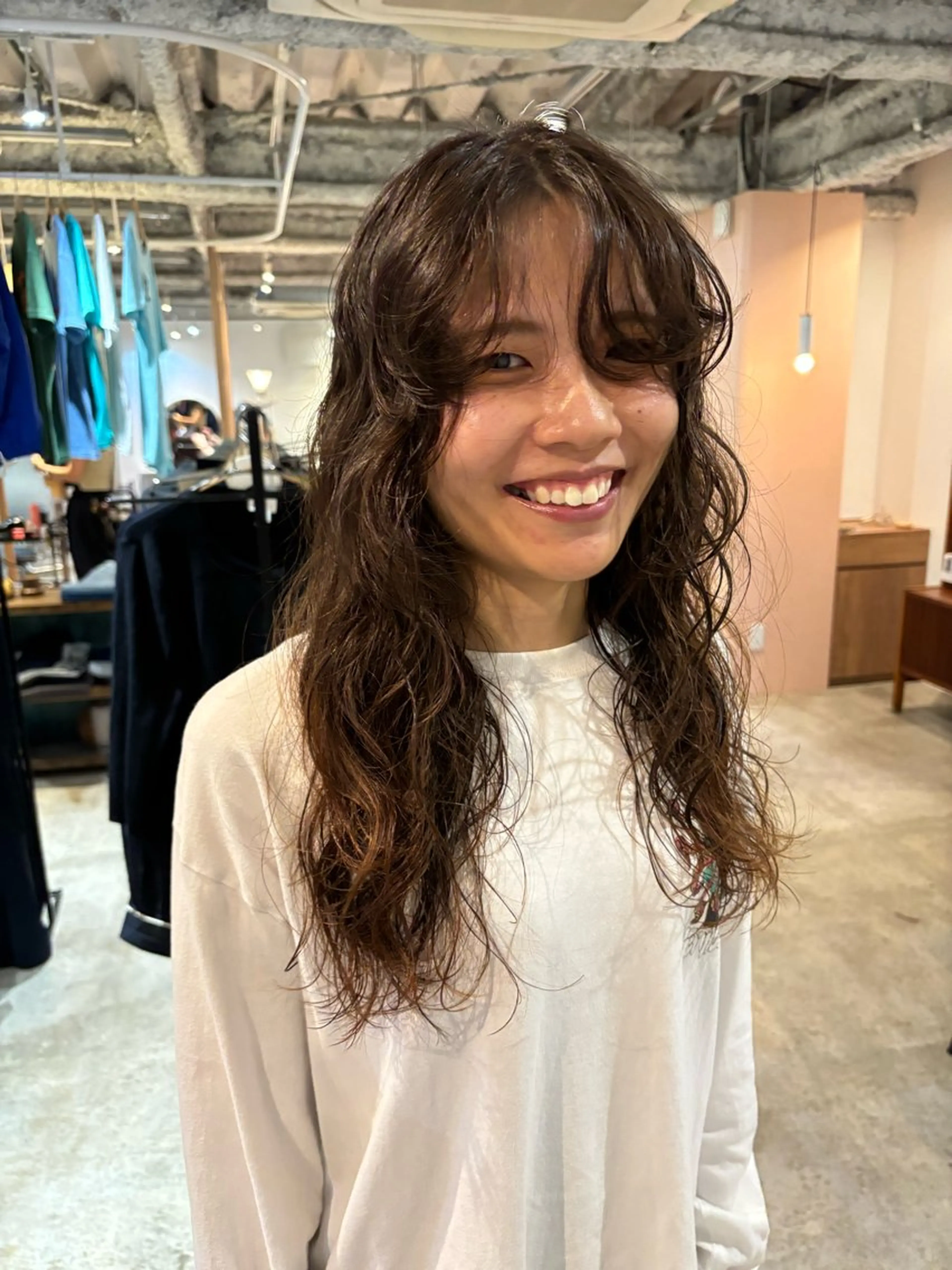 ロング カラー パーマ カット パーマ トリートメント Hayashi Shioriのヘアスタイル