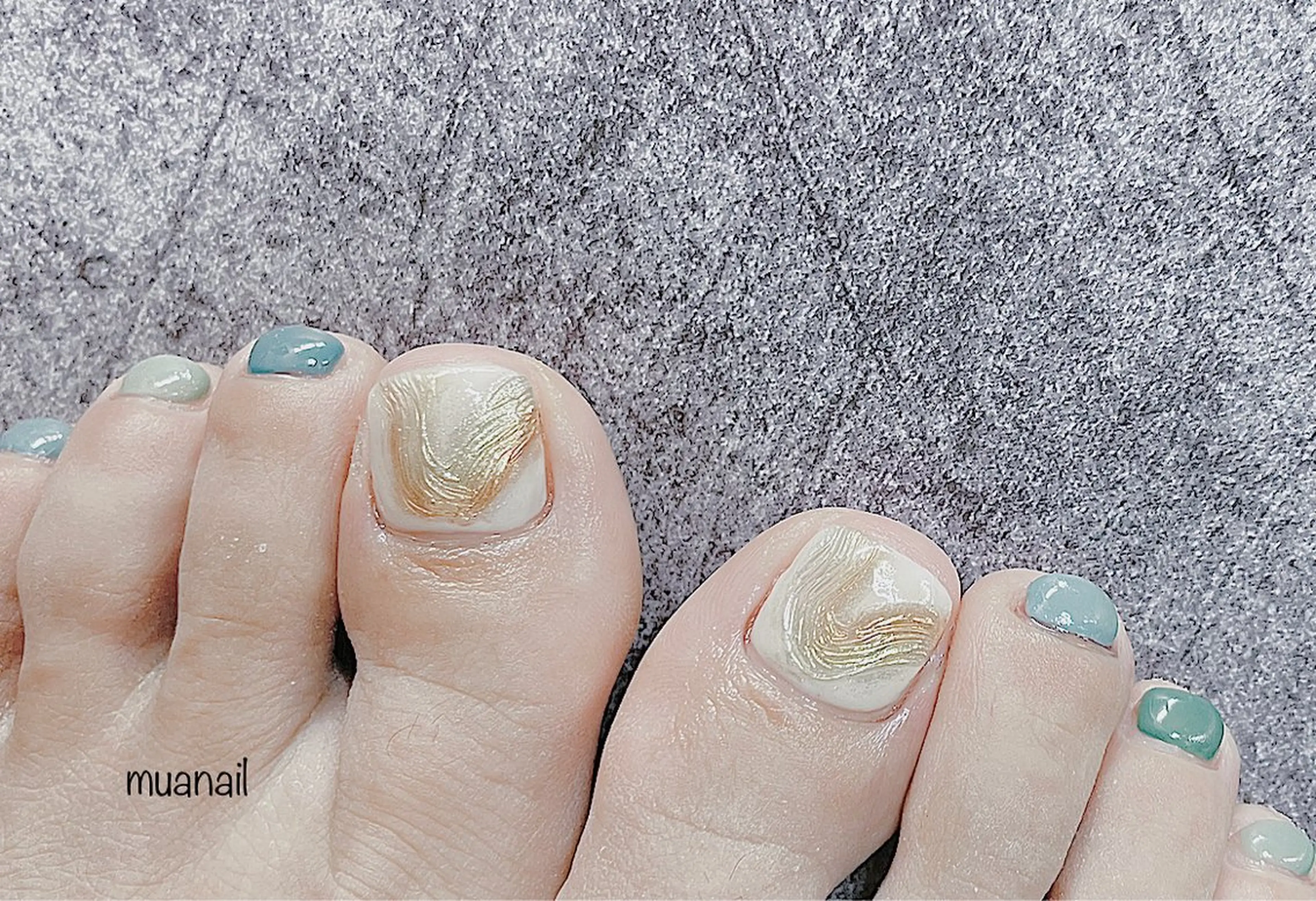 ネイル ブルー フットネイル 春ネイル フットネイル mua nail mikiのネイルデザイン