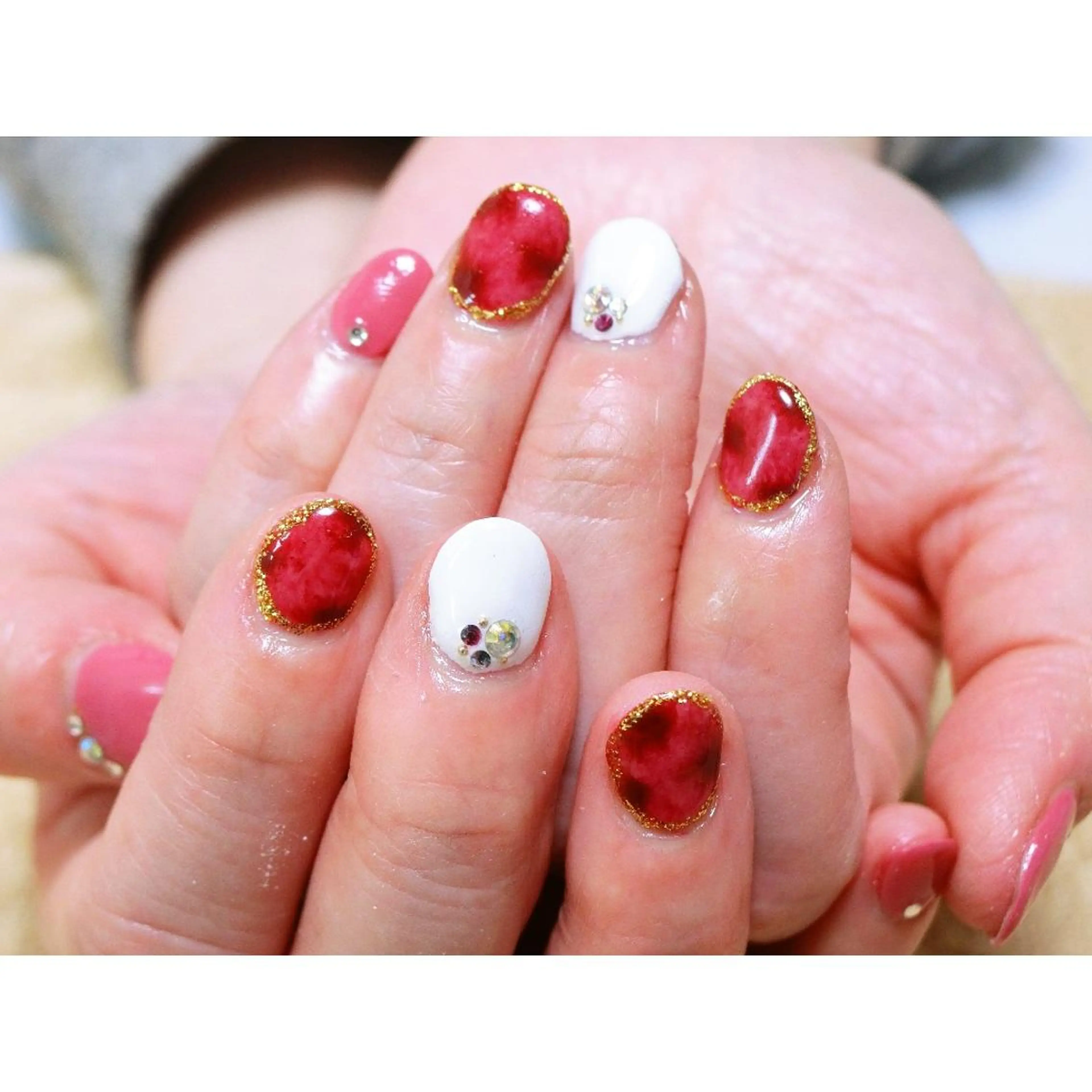 ネイル 痛ネイル/ワンホン/ フィルイン/長さだしのネイルデザイン