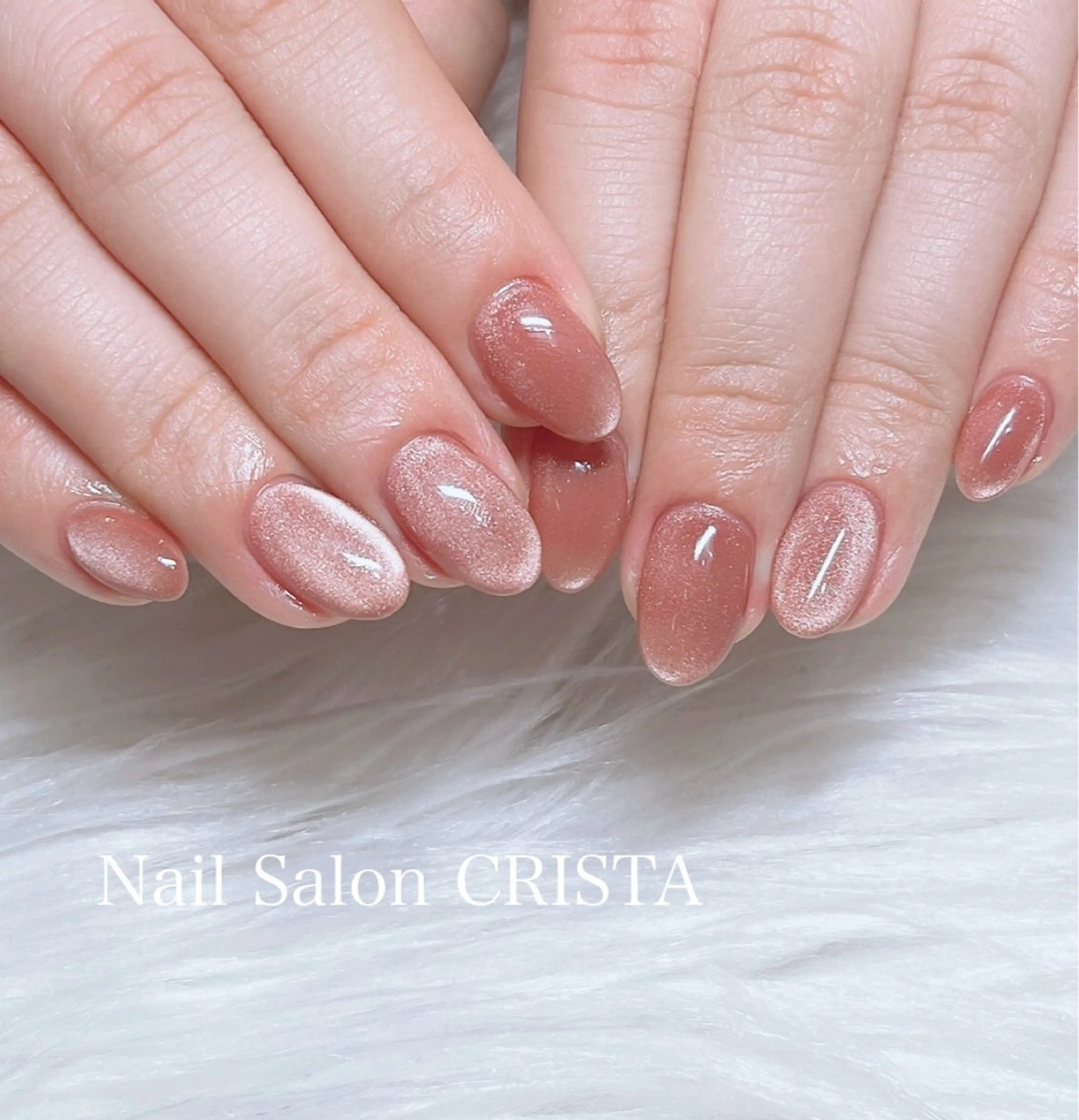 ネイル マグネットネイル ピンク ハンドネイル Nail Salon CRISTA所属・CRISTA 🍇ヒナタのネイルデザイン