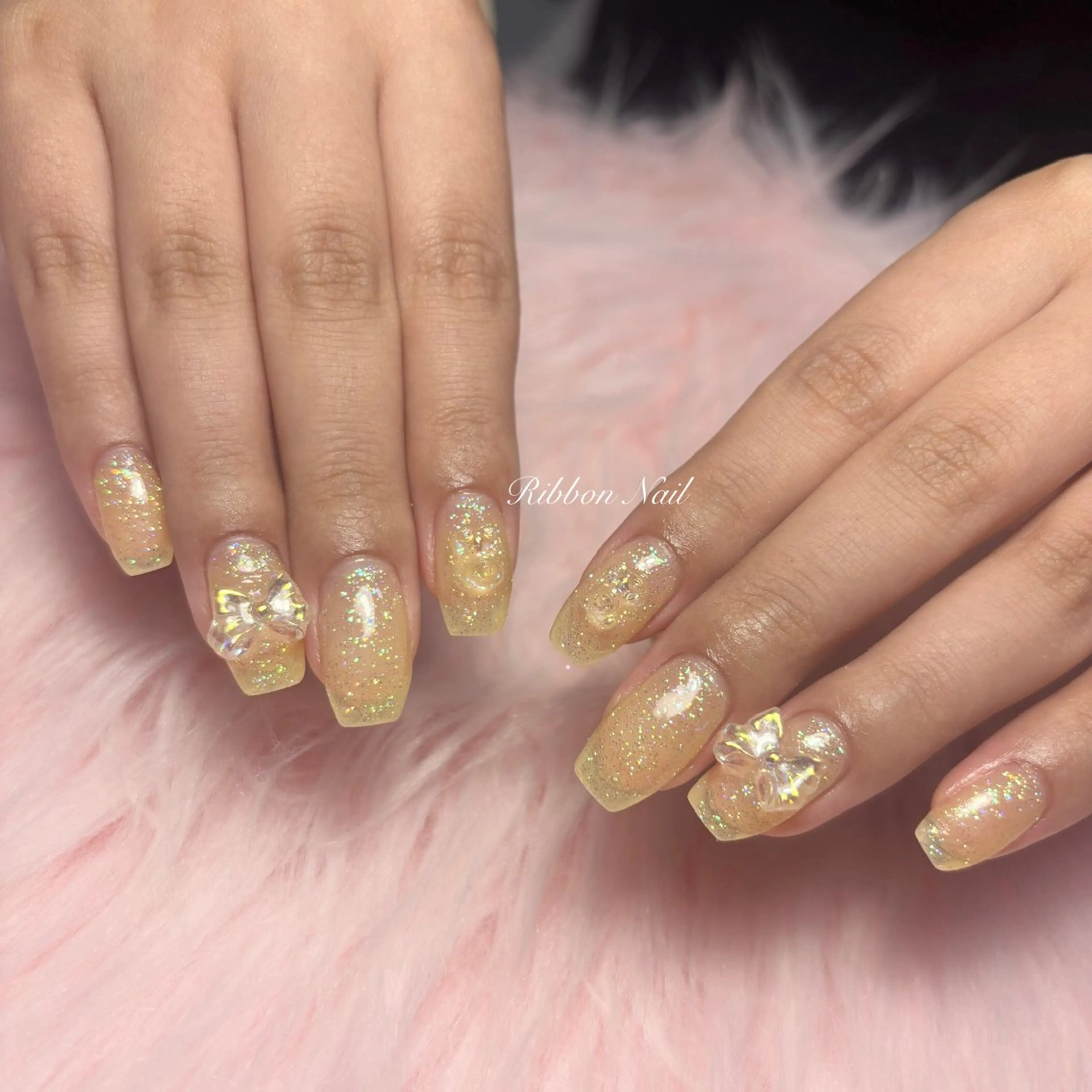 ネイル ハンドネイル Ribbon nailのネイルデザイン