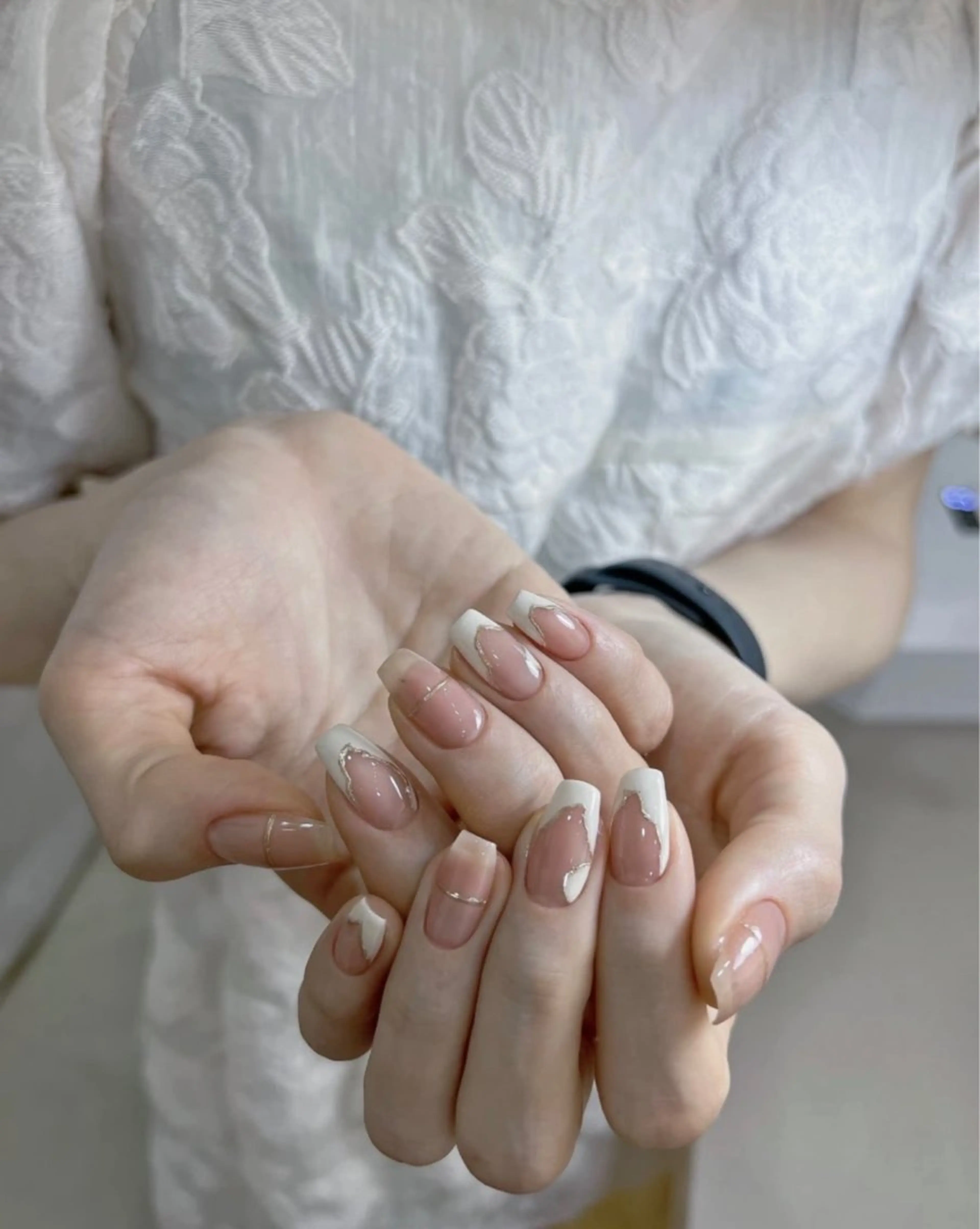 ネイル フレンチネイル 韓国ネイル 春ネイル ワンホンネイル ハンドネイル 恵比寿 The Nailのネイルデザイン